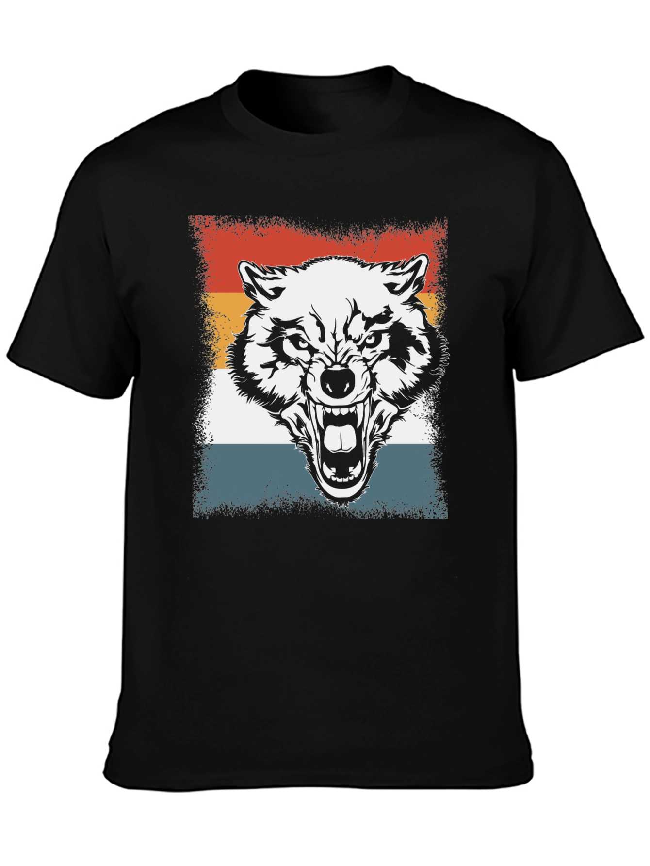 Retro Wolf Graphic T-Shirt - Bold Animal Tee