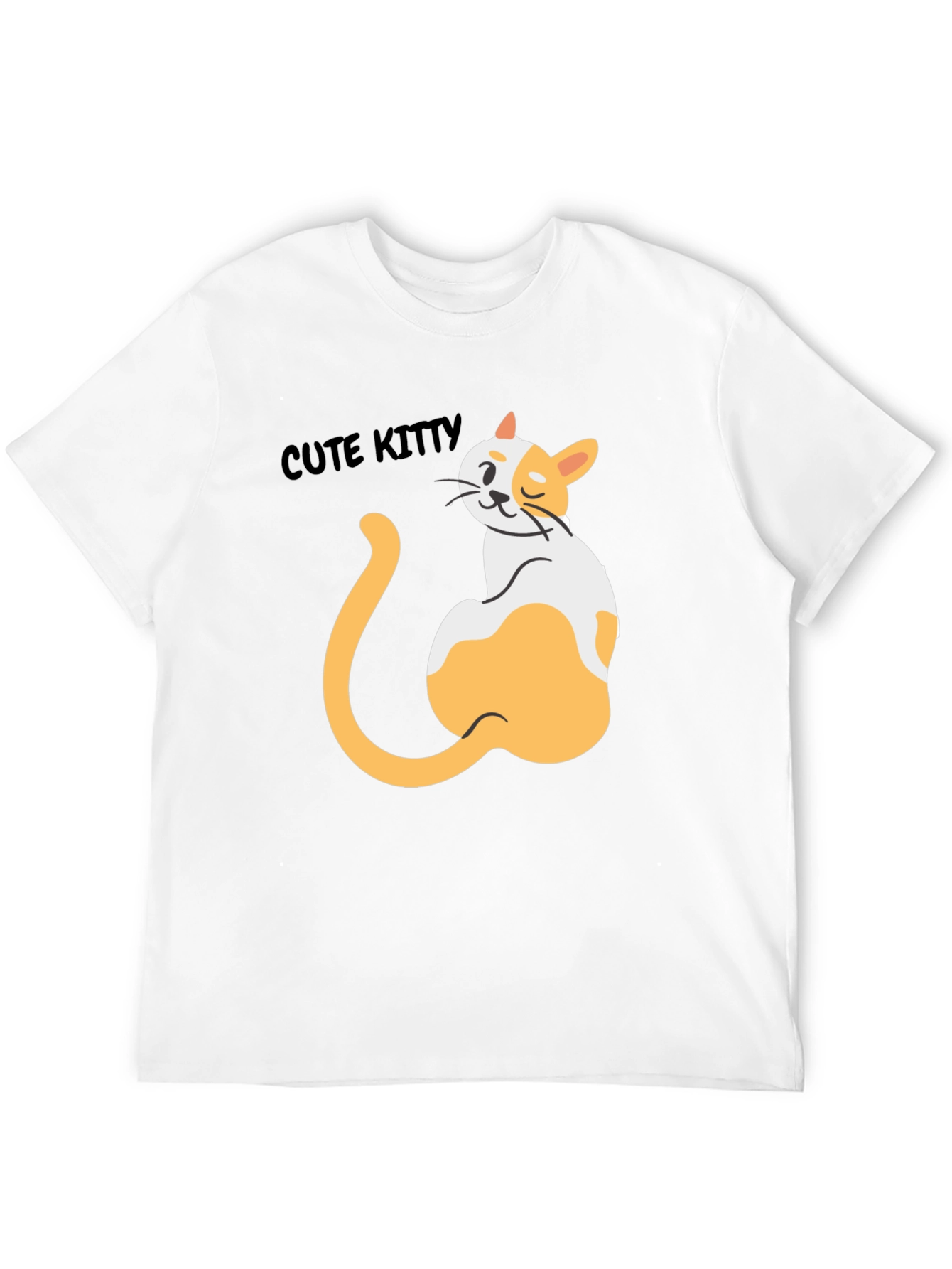 Cute Kitty Graphic Black T-Shirt