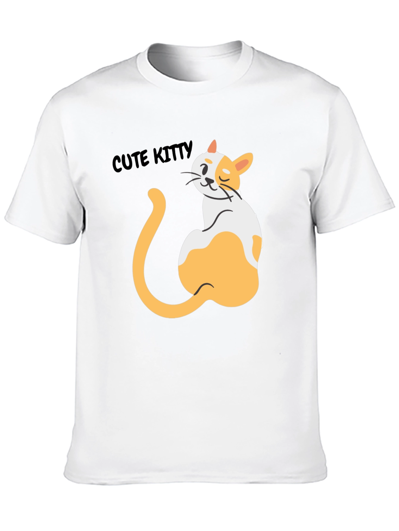 Cute Kitty Graphic Black T-Shirt