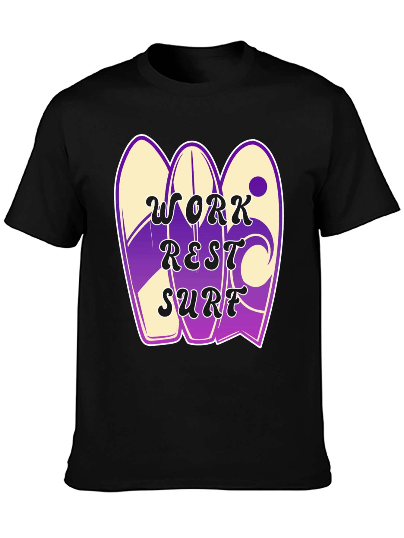 Work Rest Surf Graphic Tee - Black