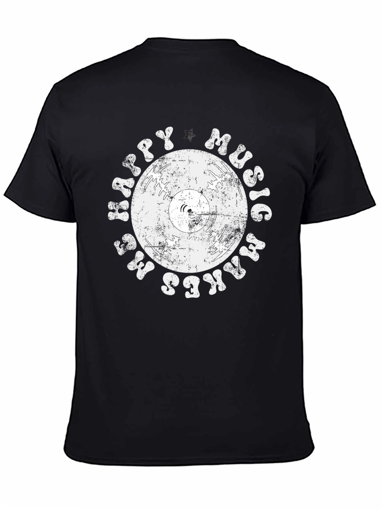 Retro Vinyl Music T-Shirt: Happy Music Makes Me Happy!