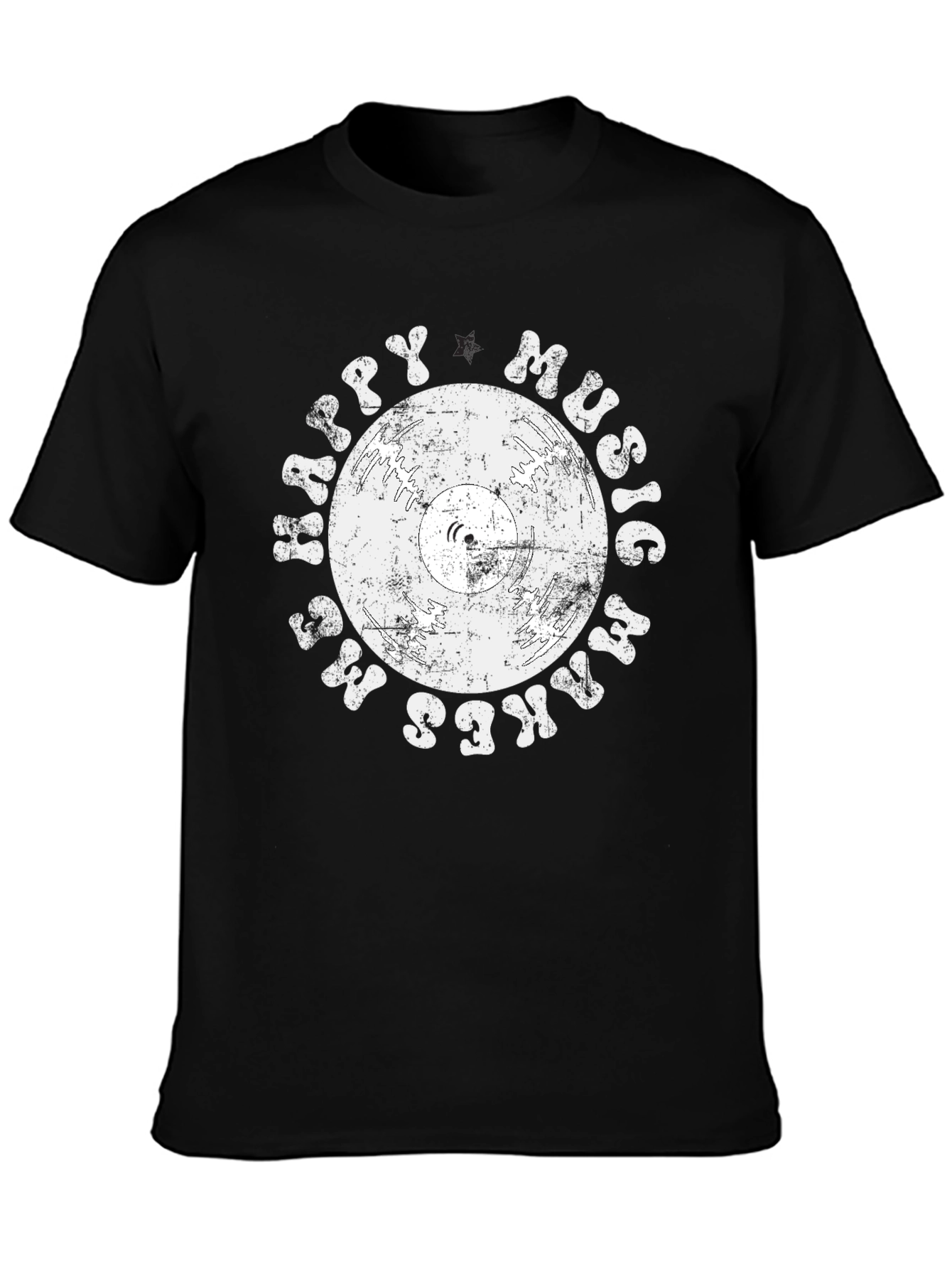 Retro Vinyl Music T-Shirt: Happy Music Makes Me Happy!