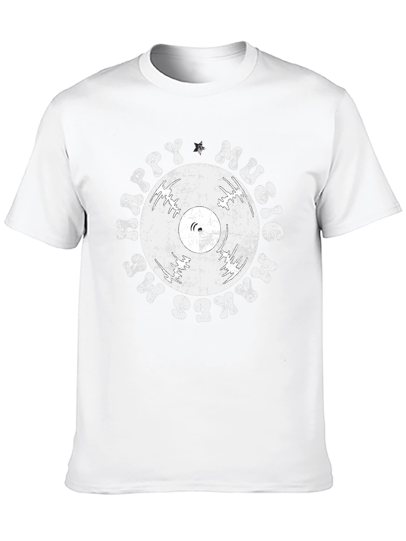 Retro Vinyl Music T-Shirt: Happy Music Makes Me Happy!