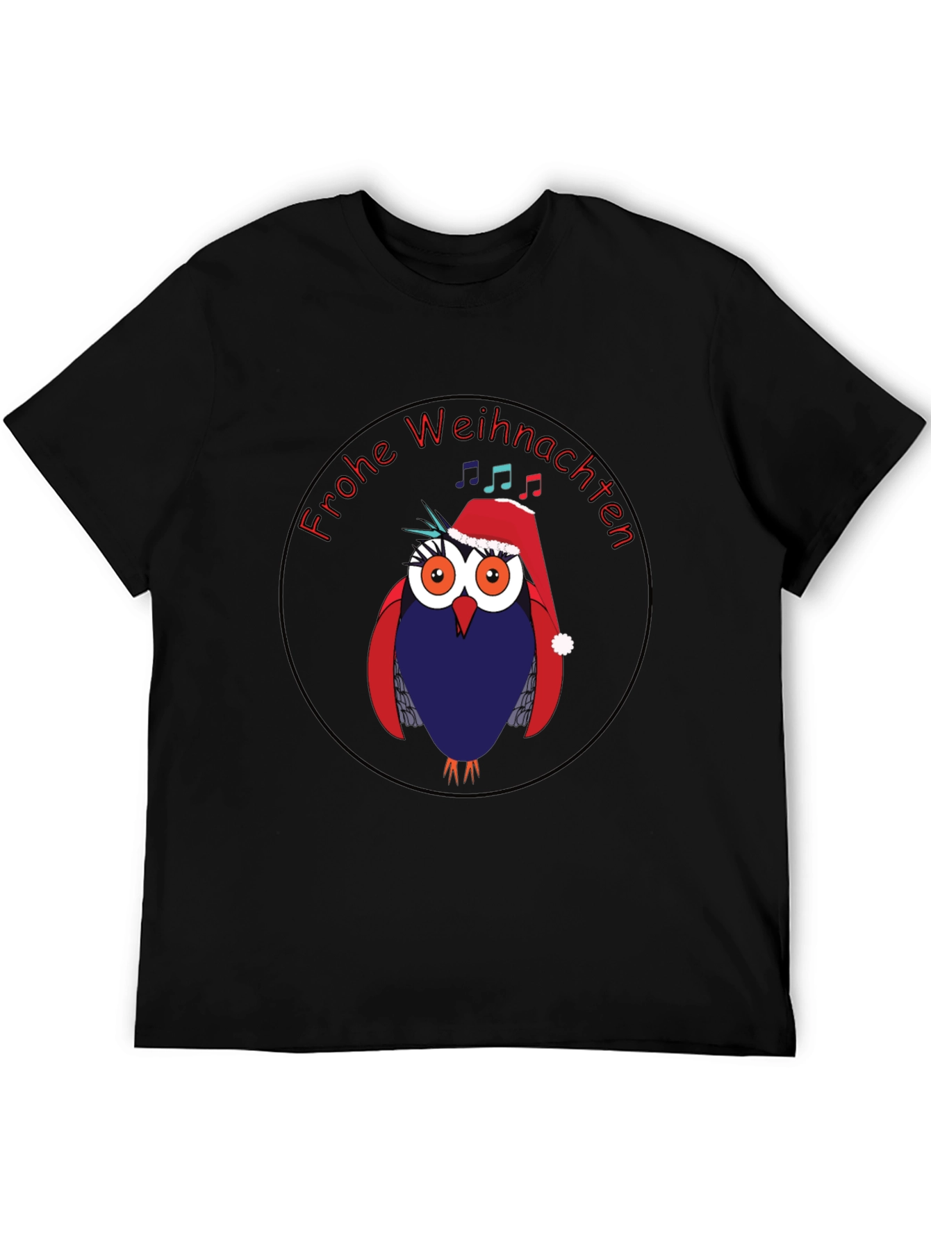 Festive Owl Christmas T-Shirt - Frohe Weihnachten