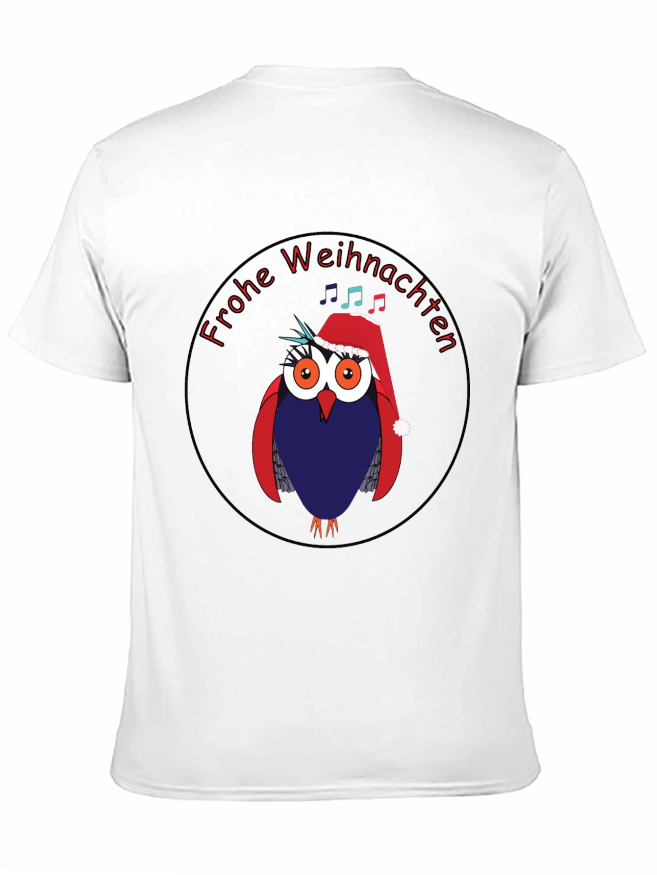 Festive Owl Christmas T-Shirt - Frohe Weihnachten