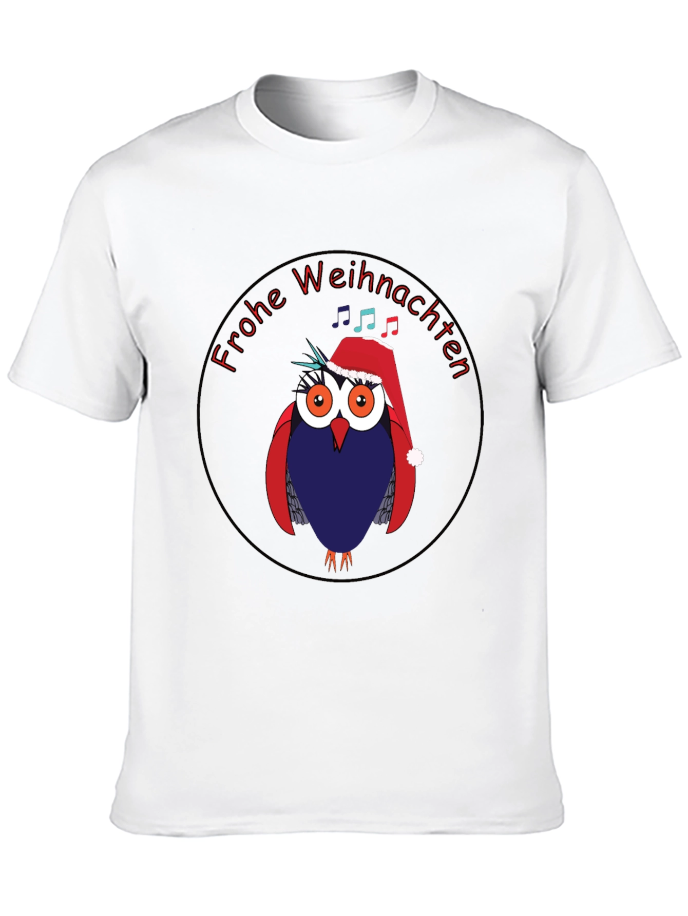 Festive Owl Christmas T-Shirt - Frohe Weihnachten