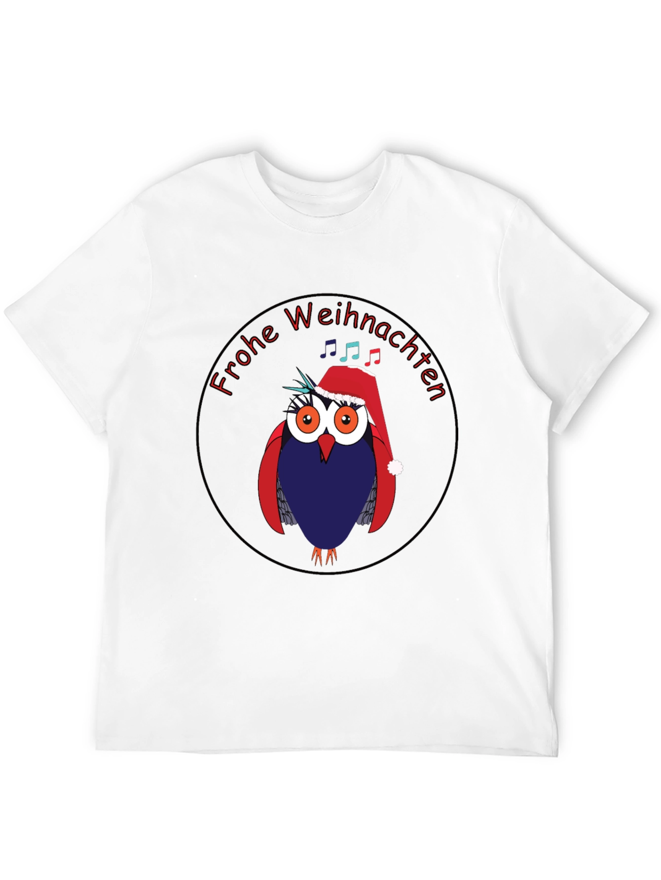 Festive Owl Christmas T-Shirt - Frohe Weihnachten
