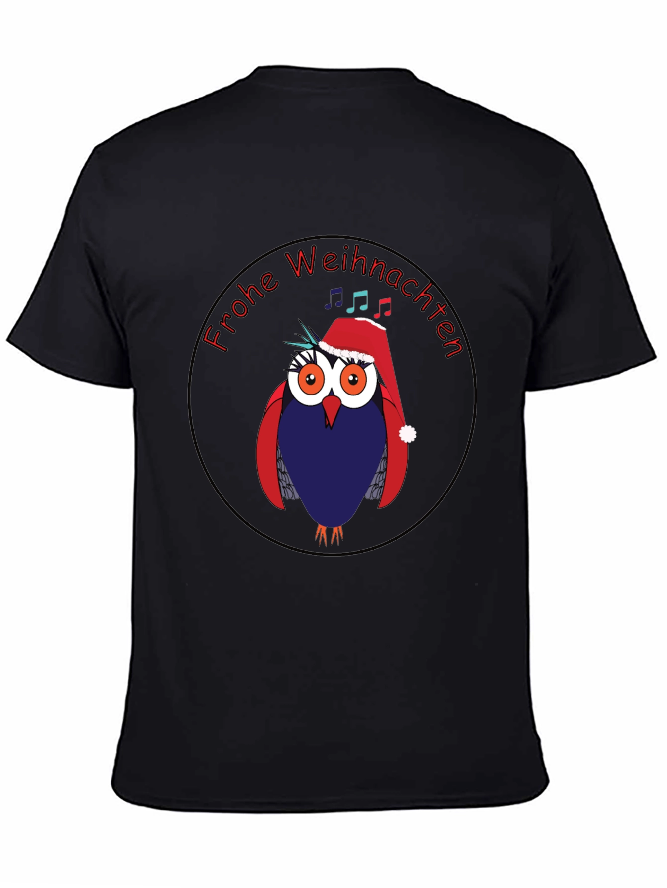 Festive Owl Christmas T-Shirt - Frohe Weihnachten
