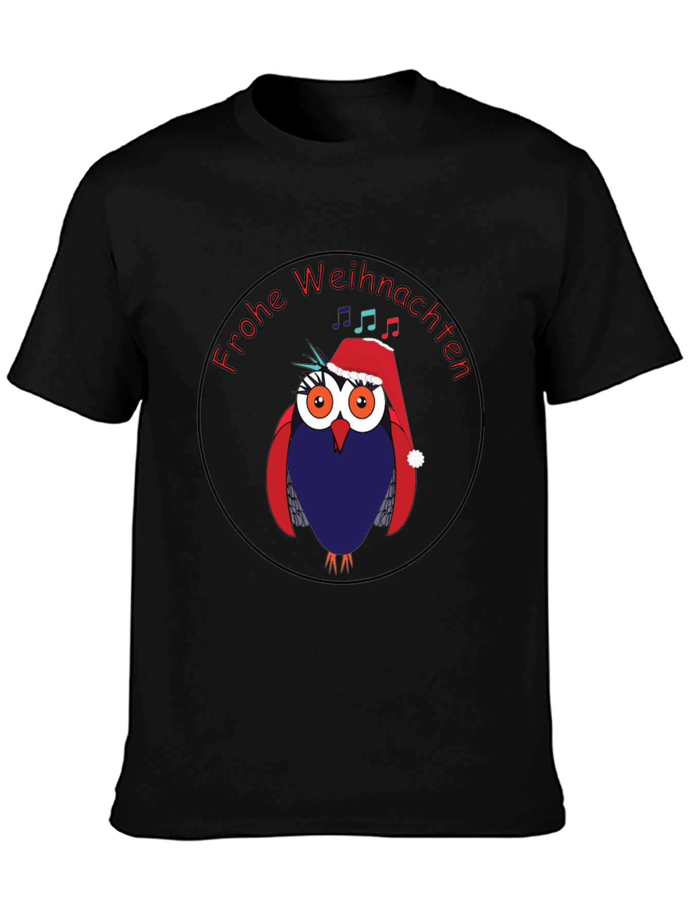 Festive Owl Christmas T-Shirt - Frohe Weihnachten
