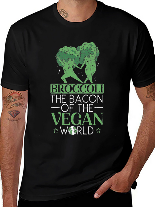 Vegan Broccoli Black T-Shirt - The Bacon of the Vegan World