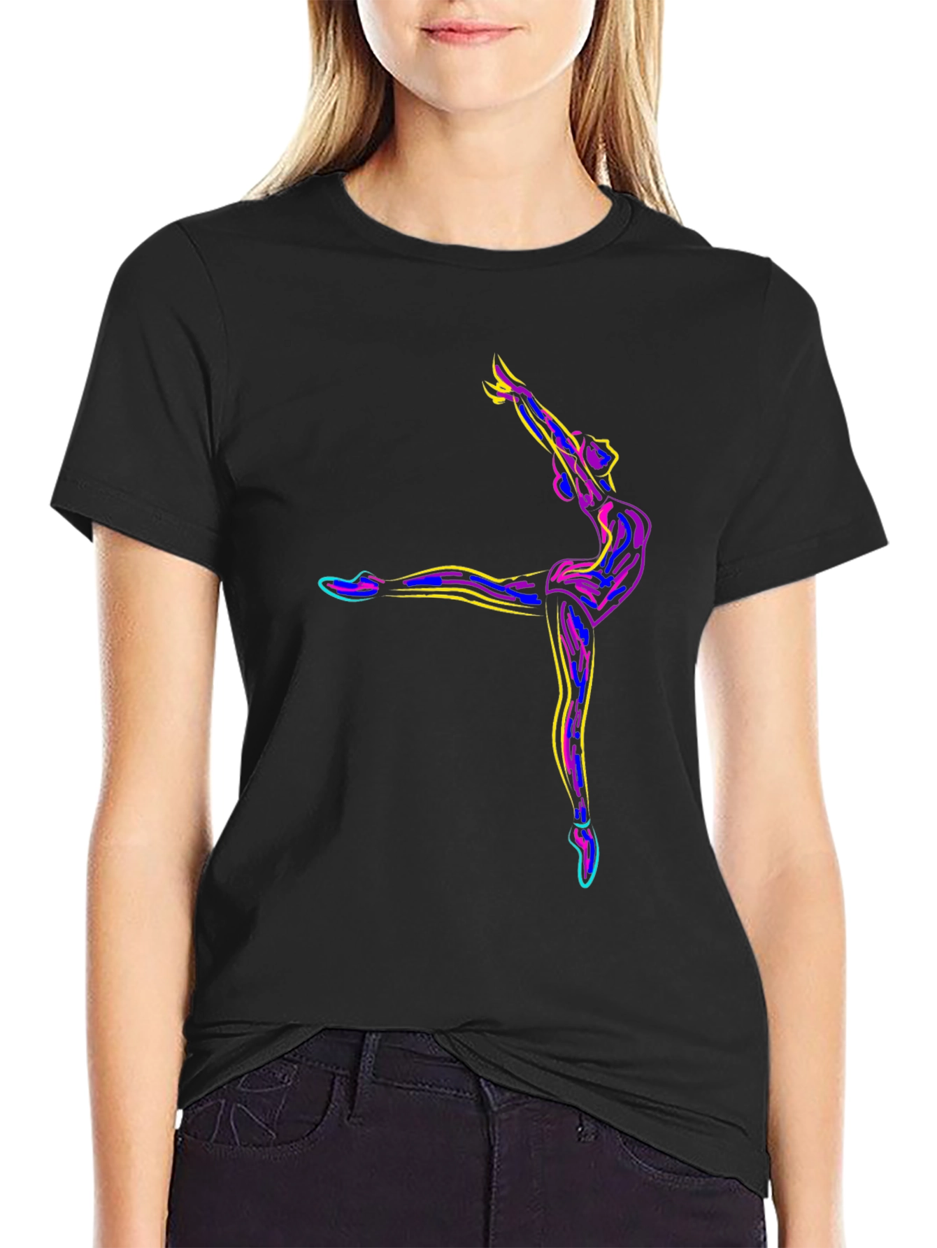 Ballet Dancer Graphic Black T-Shirt