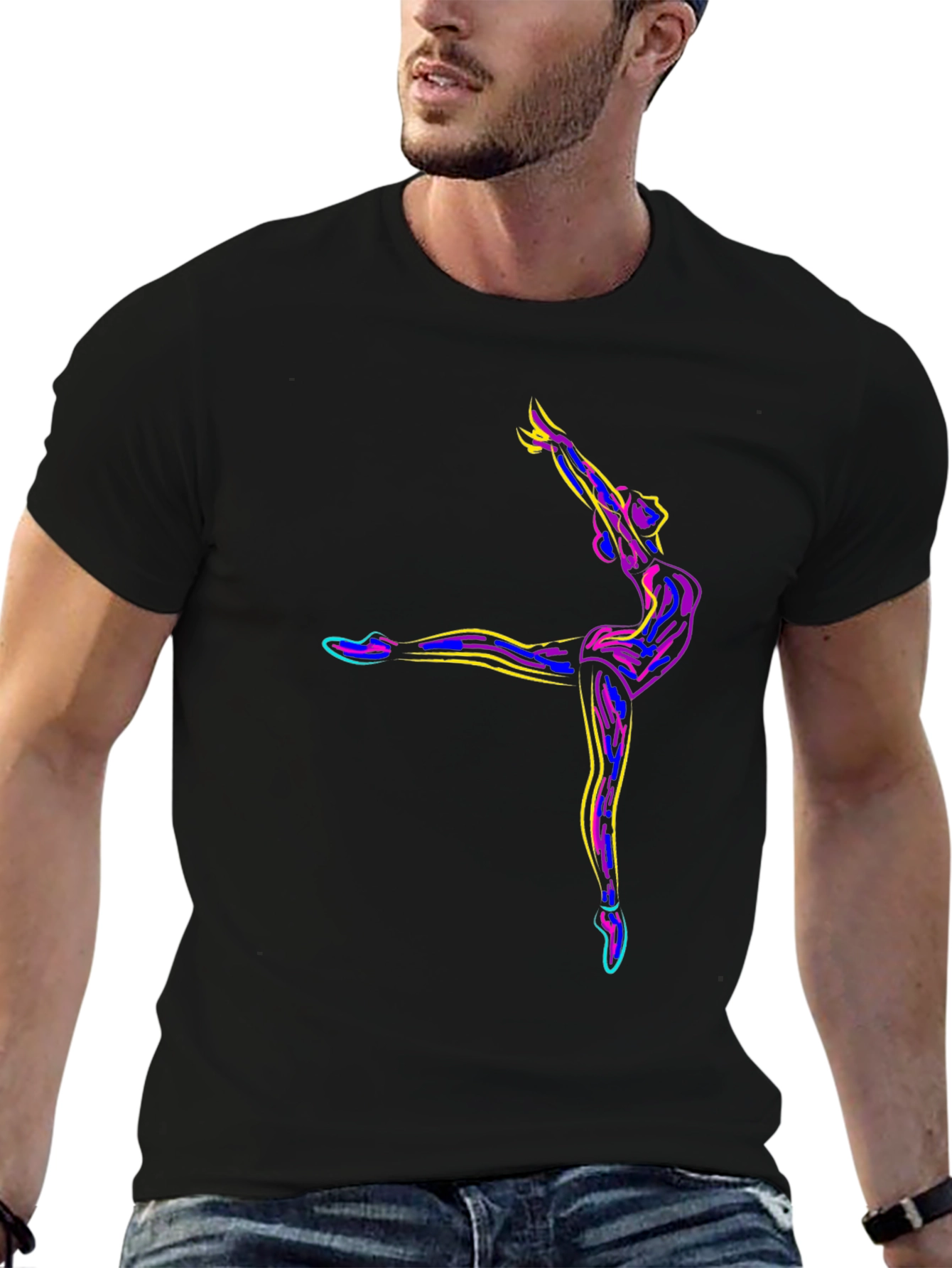 Ballet Dancer Graphic Black T-Shirt