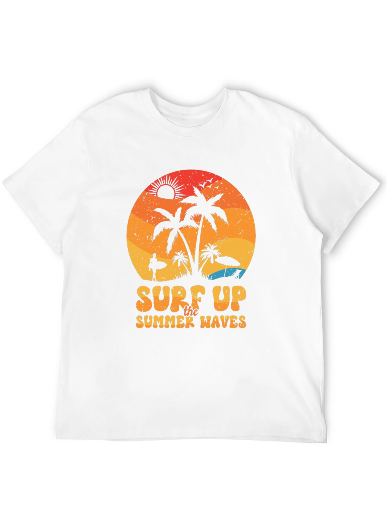 Surf Up Summer Waves Black T-Shirt