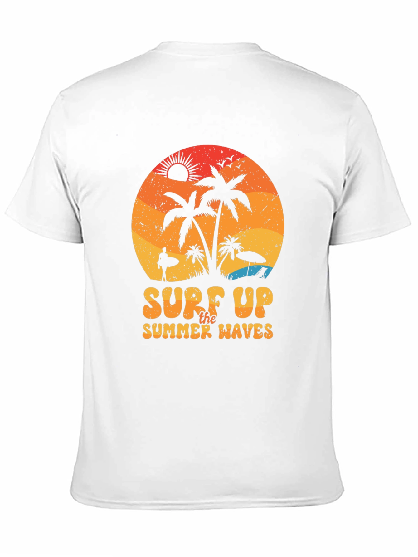 Surf Up Summer Waves Black T-Shirt