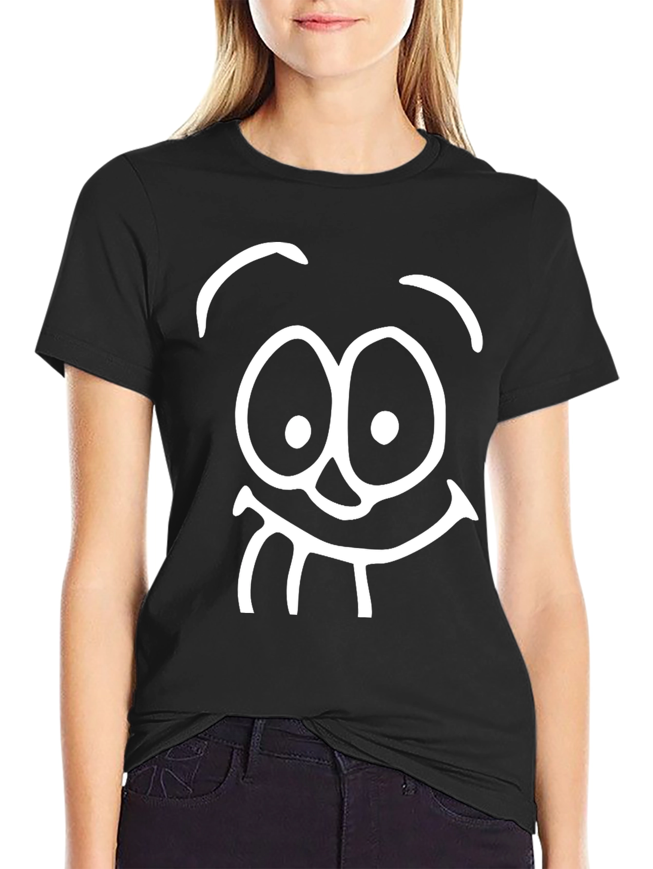 Funny Face Black T-Shirt - Express Yourself!