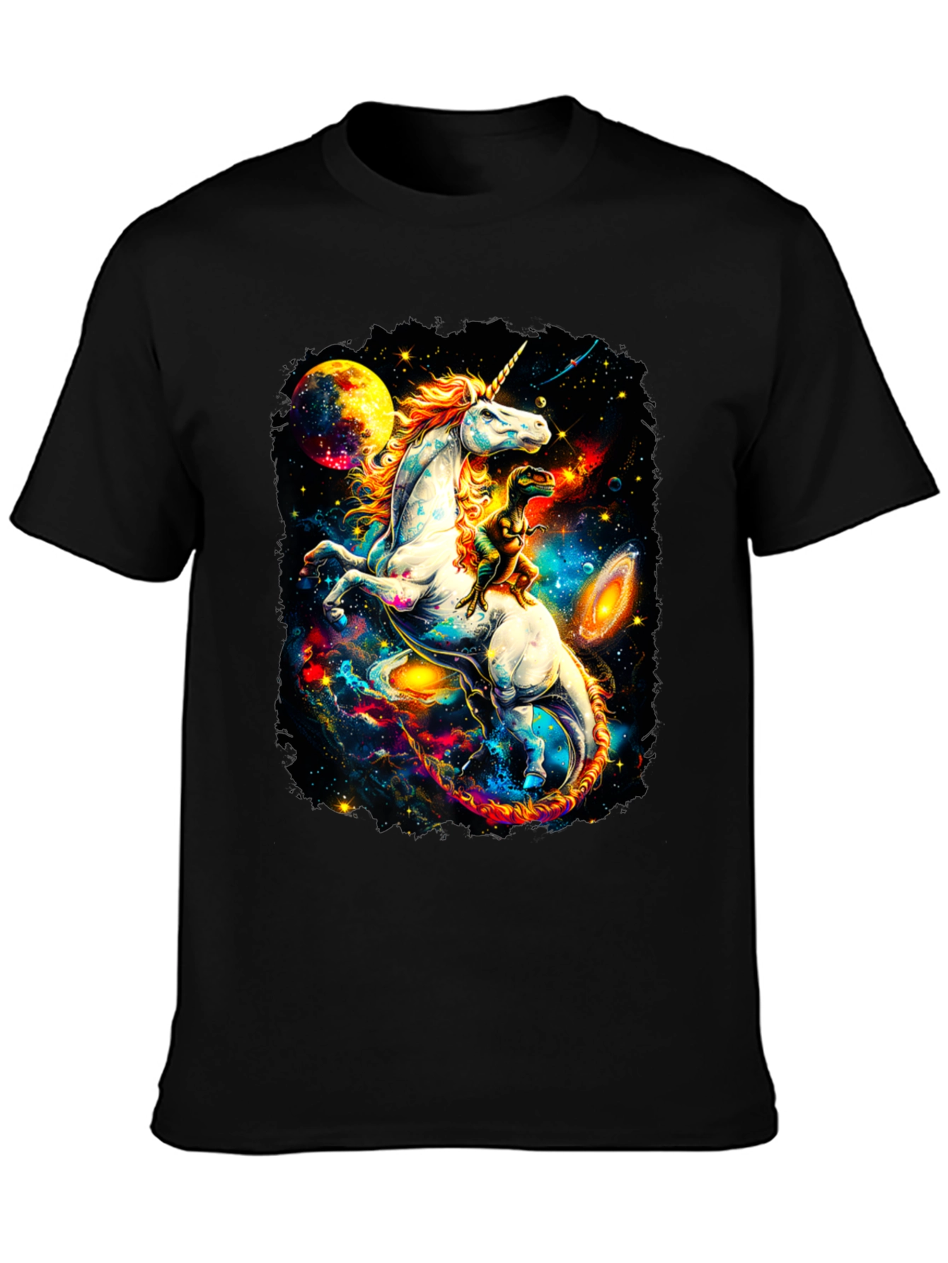 Unicorn and Dinosaur Galaxy T-Shirt