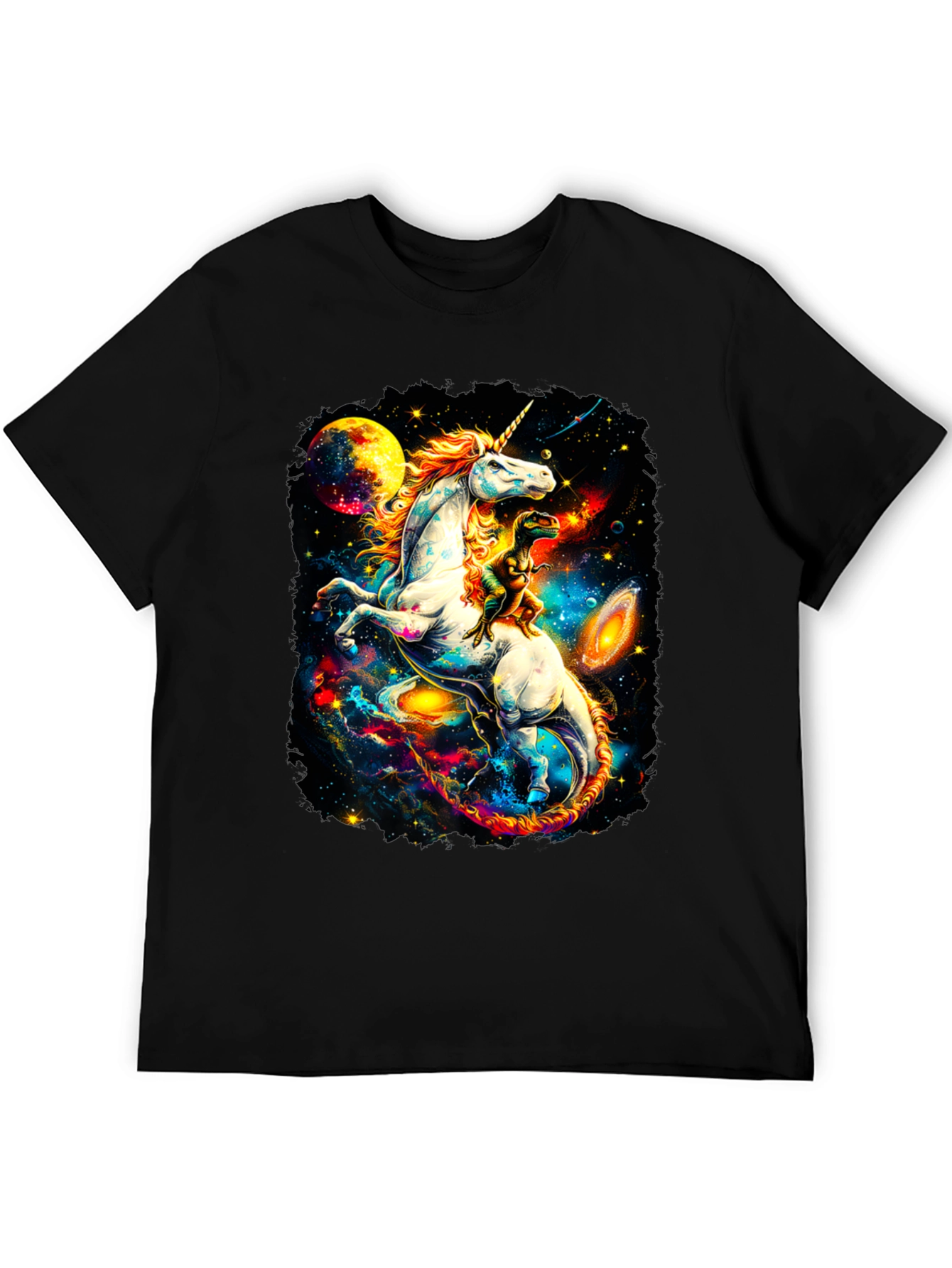 Unicorn and Dinosaur Galaxy T-Shirt