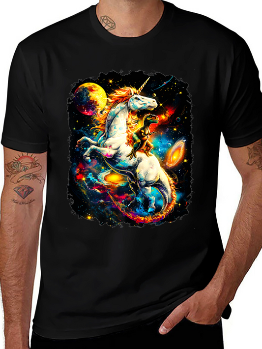 Unicorn and Dinosaur Galaxy T-Shirt