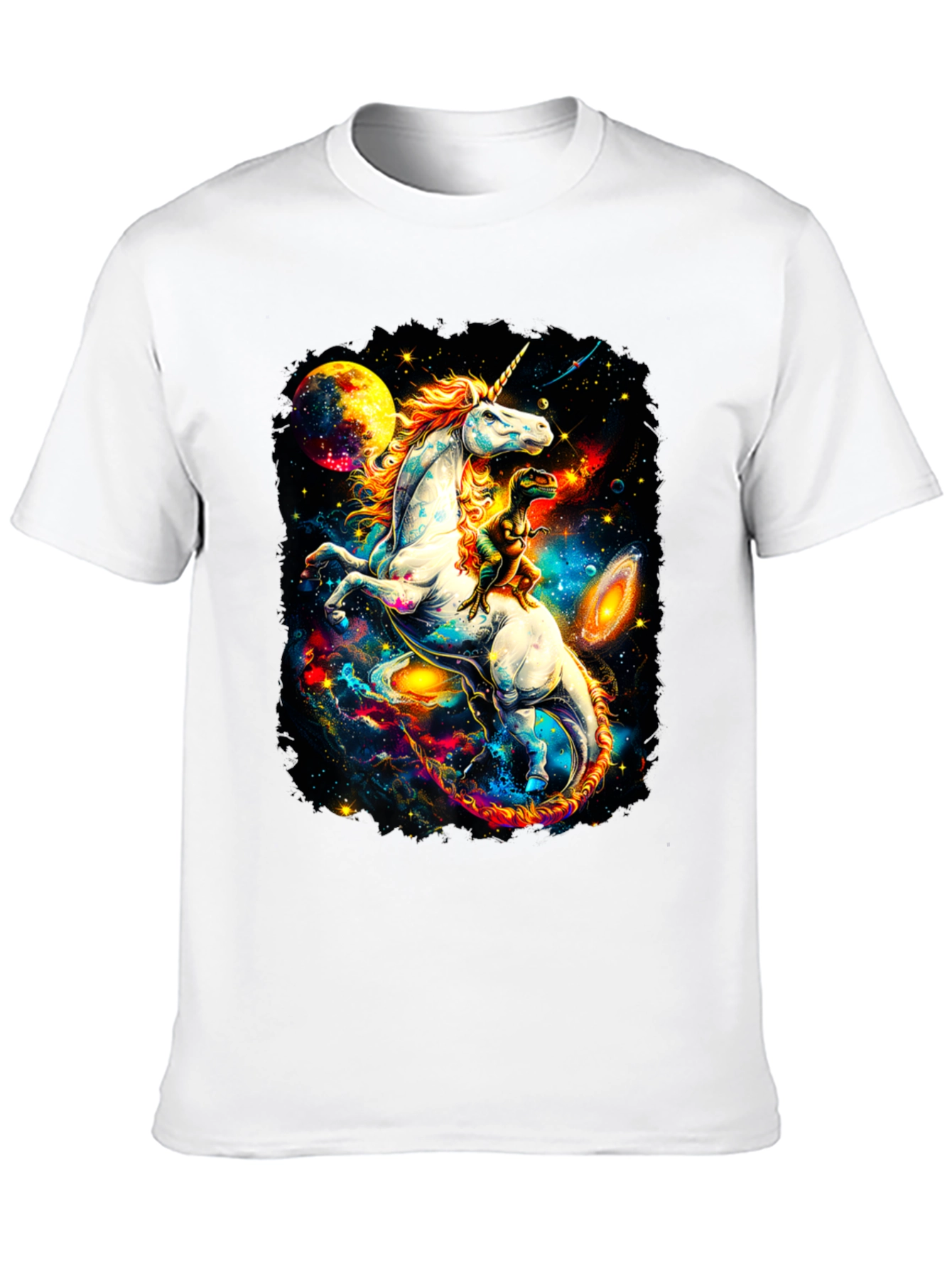 Unicorn and Dinosaur Galaxy T-Shirt