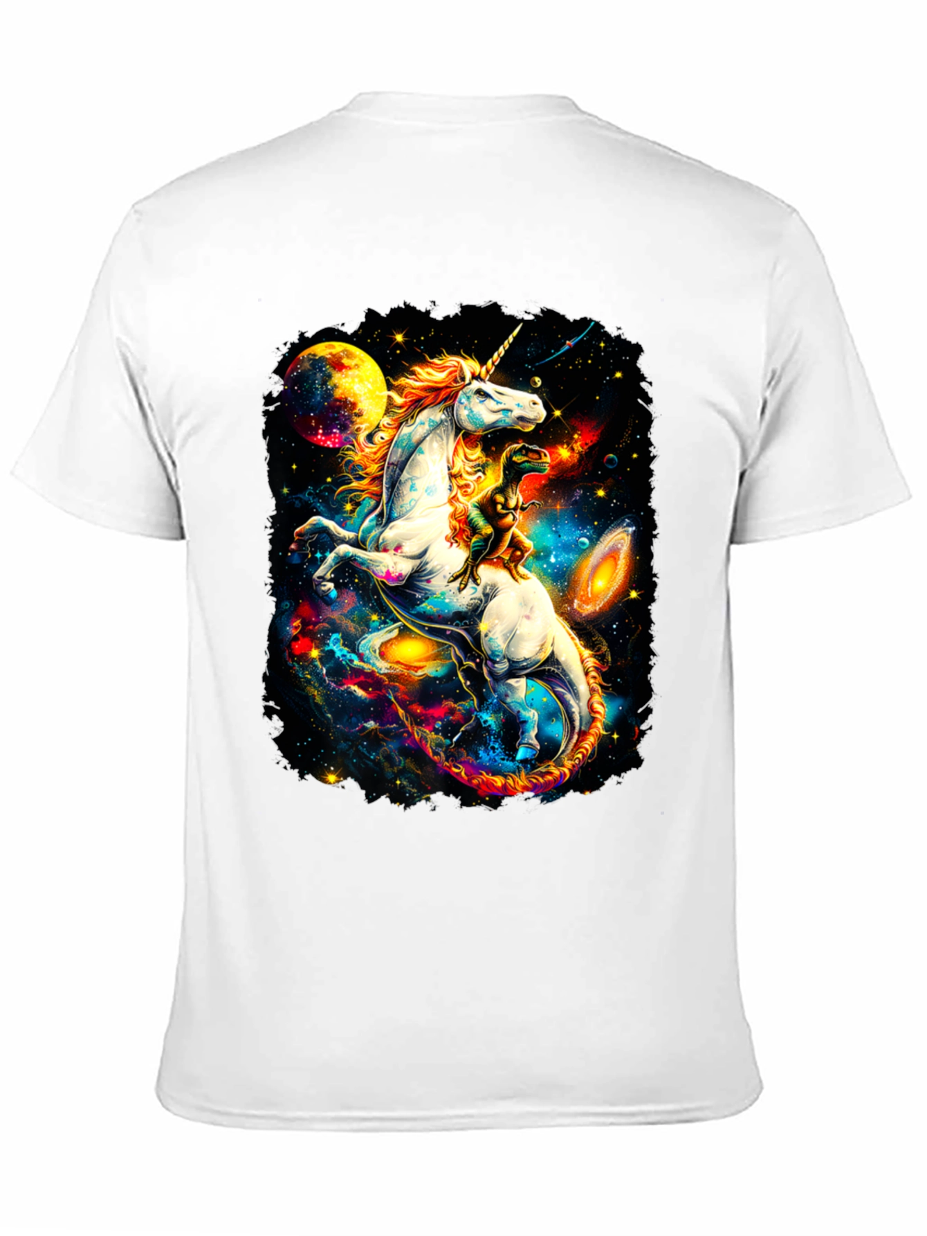 Unicorn and Dinosaur Galaxy T-Shirt