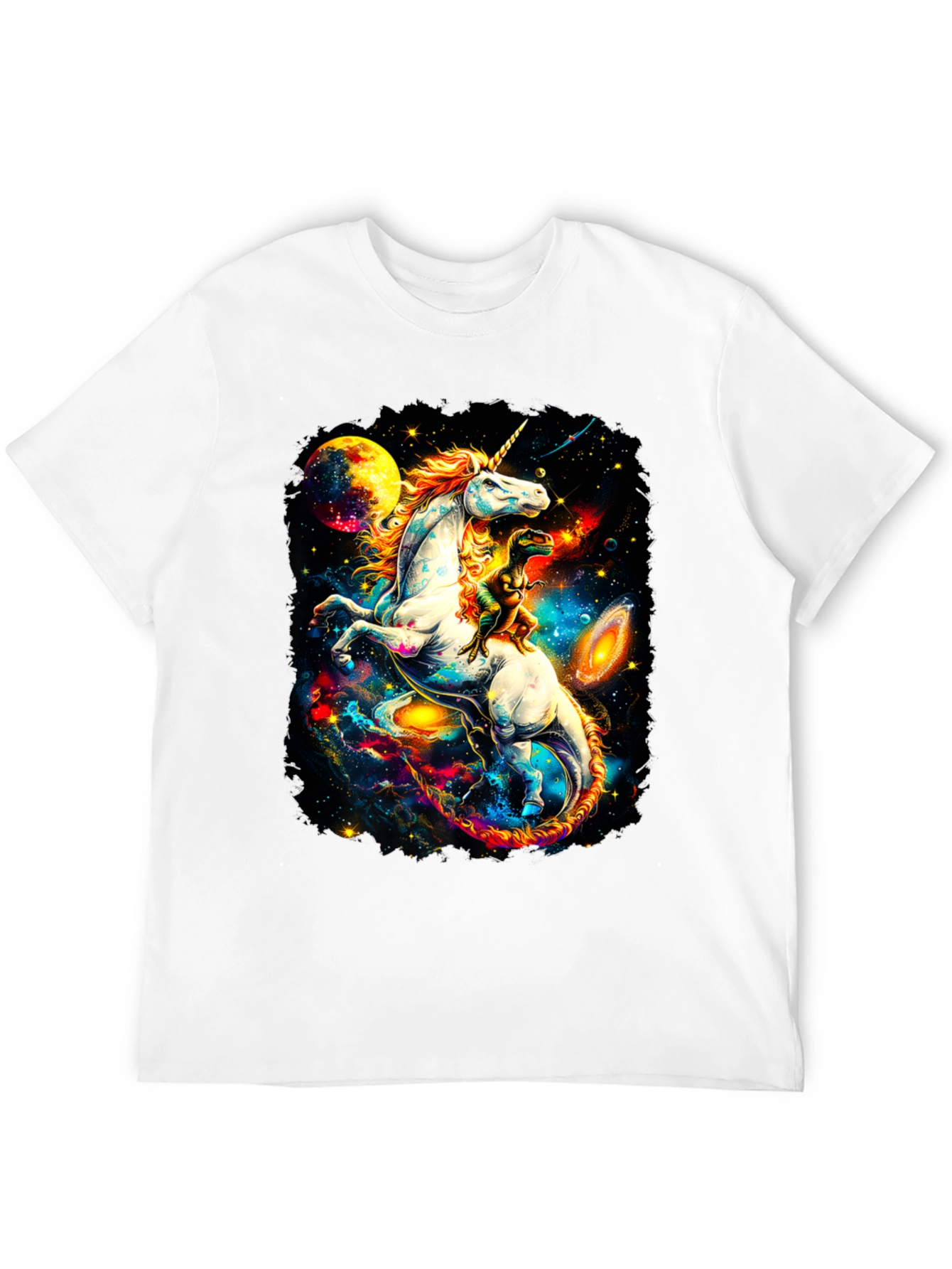 Unicorn and Dinosaur Galaxy T-Shirt