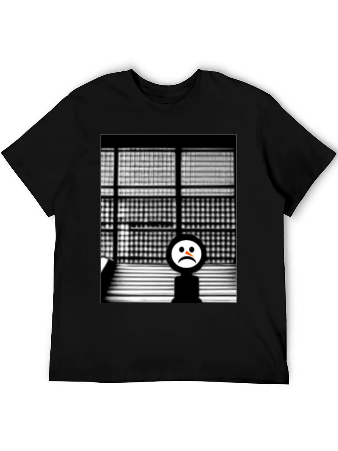 Sad Face Graphic Tee - Black Unisex T-Shirt