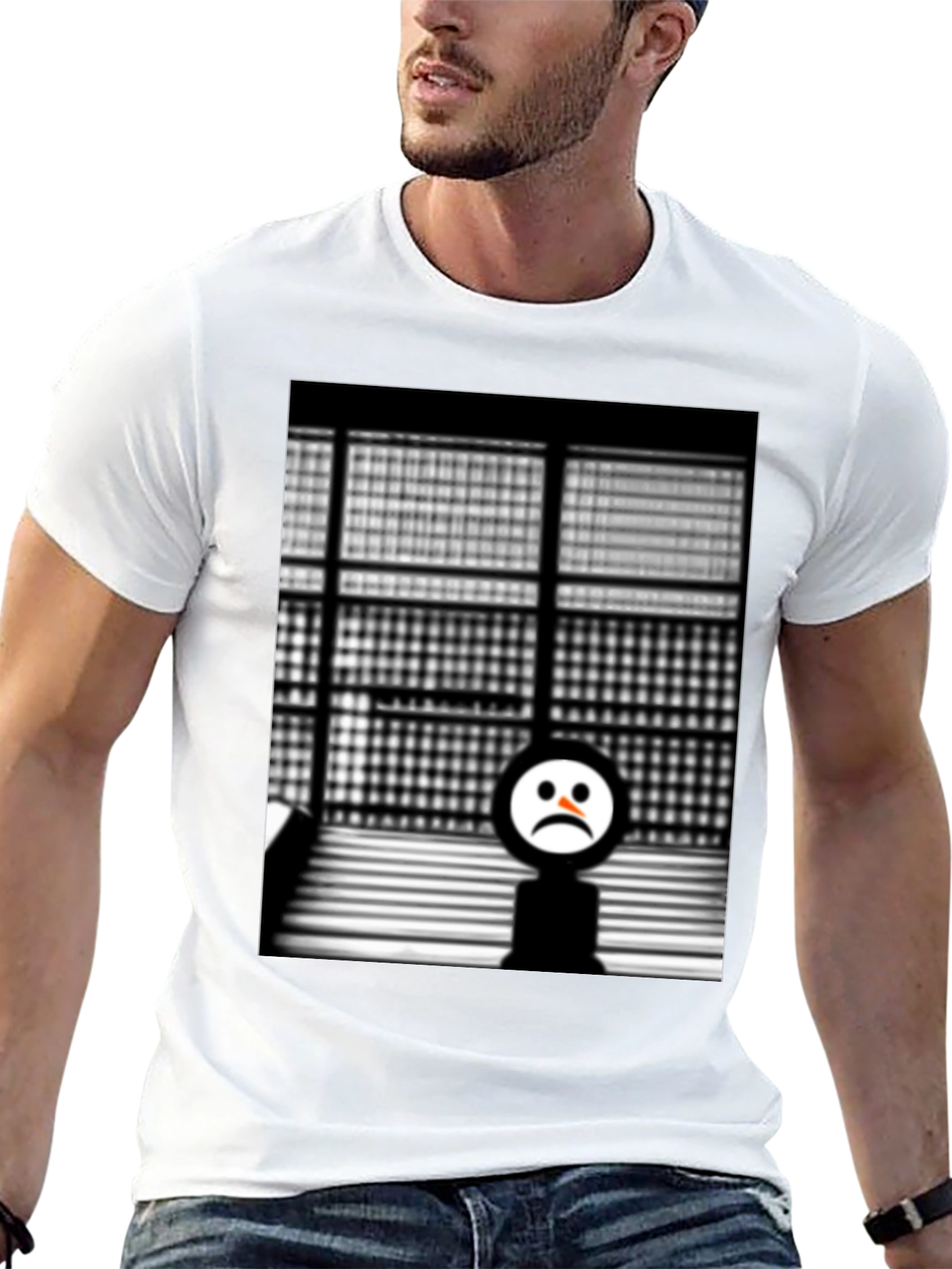 Sad Face Graphic Tee - Black Unisex T-Shirt