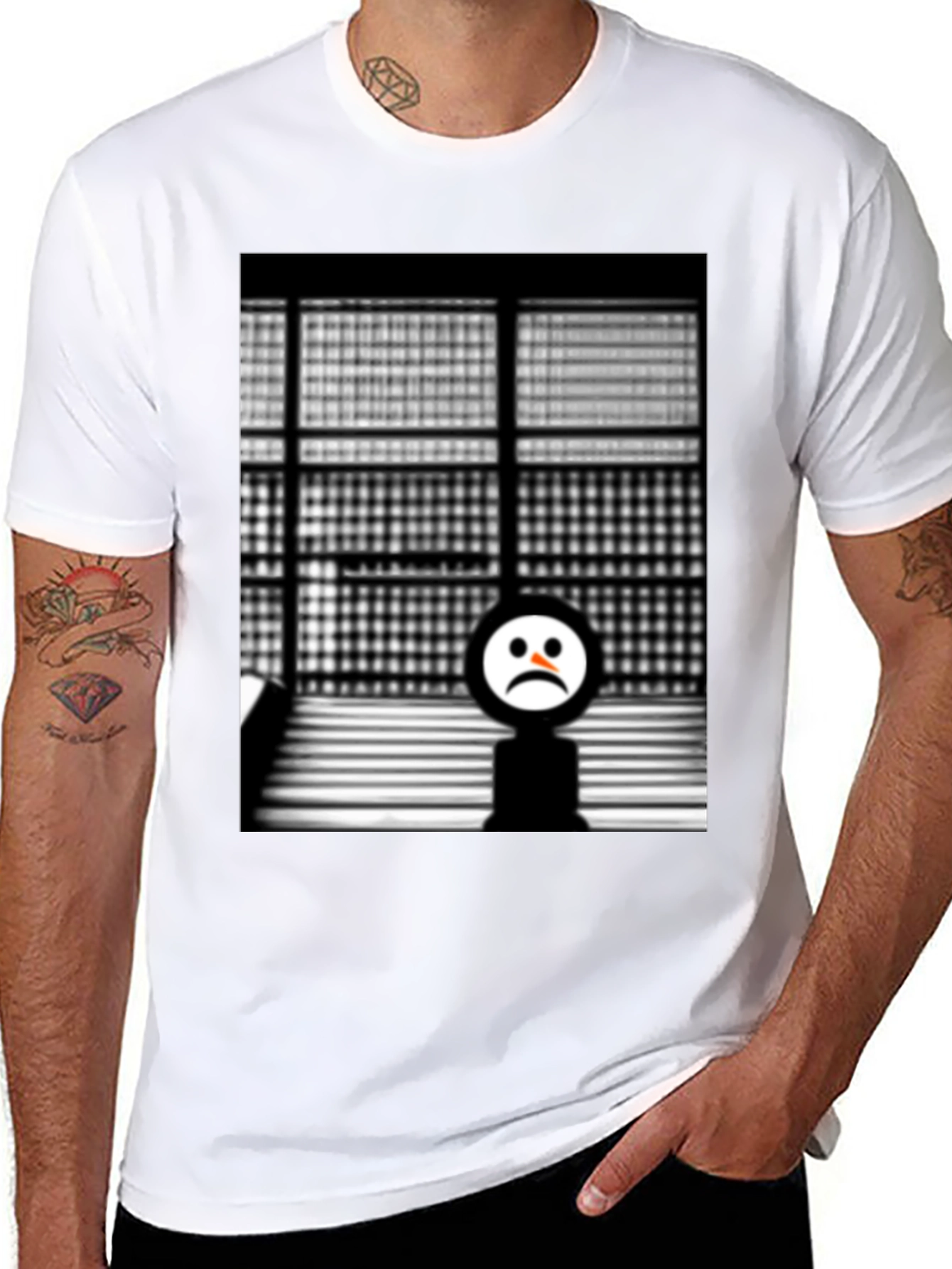 Sad Face Graphic Tee - Black Unisex T-Shirt