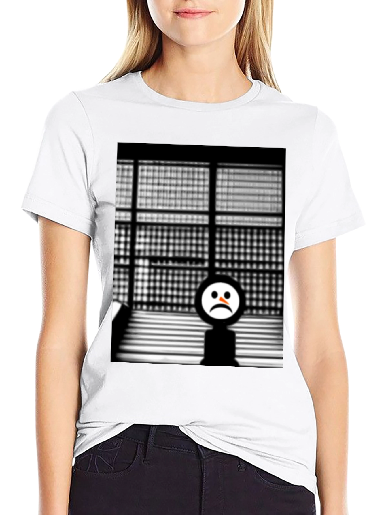 Sad Face Graphic Tee - Black Unisex T-Shirt