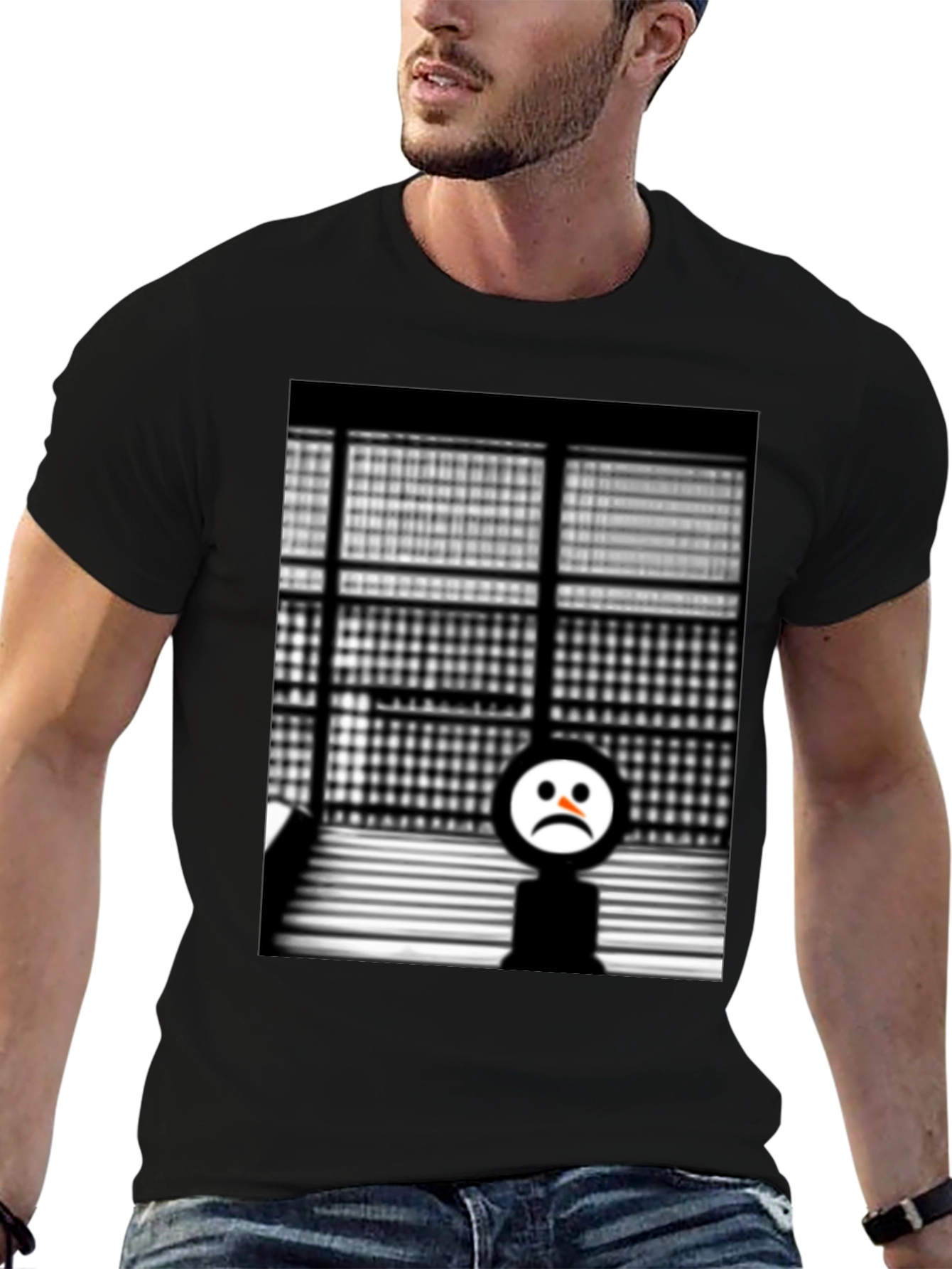 Sad Face Graphic Tee - Black Unisex T-Shirt