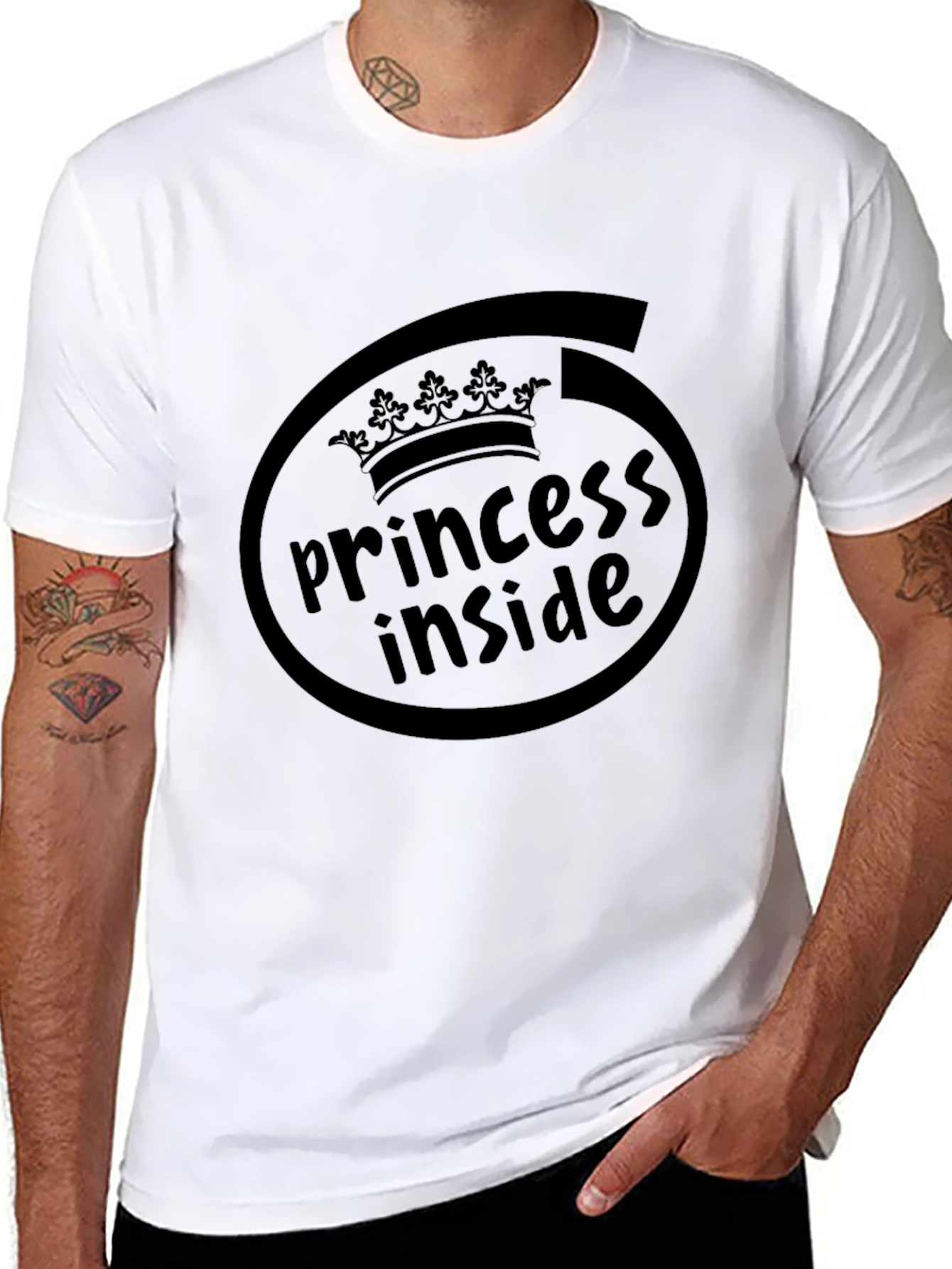 Princess Inside Black Graphic T-Shirt