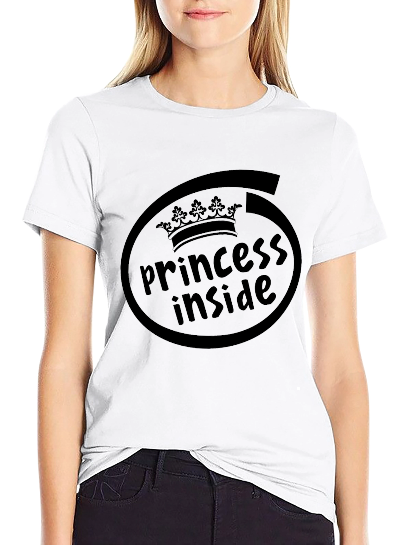 Princess Inside Black Graphic T-Shirt