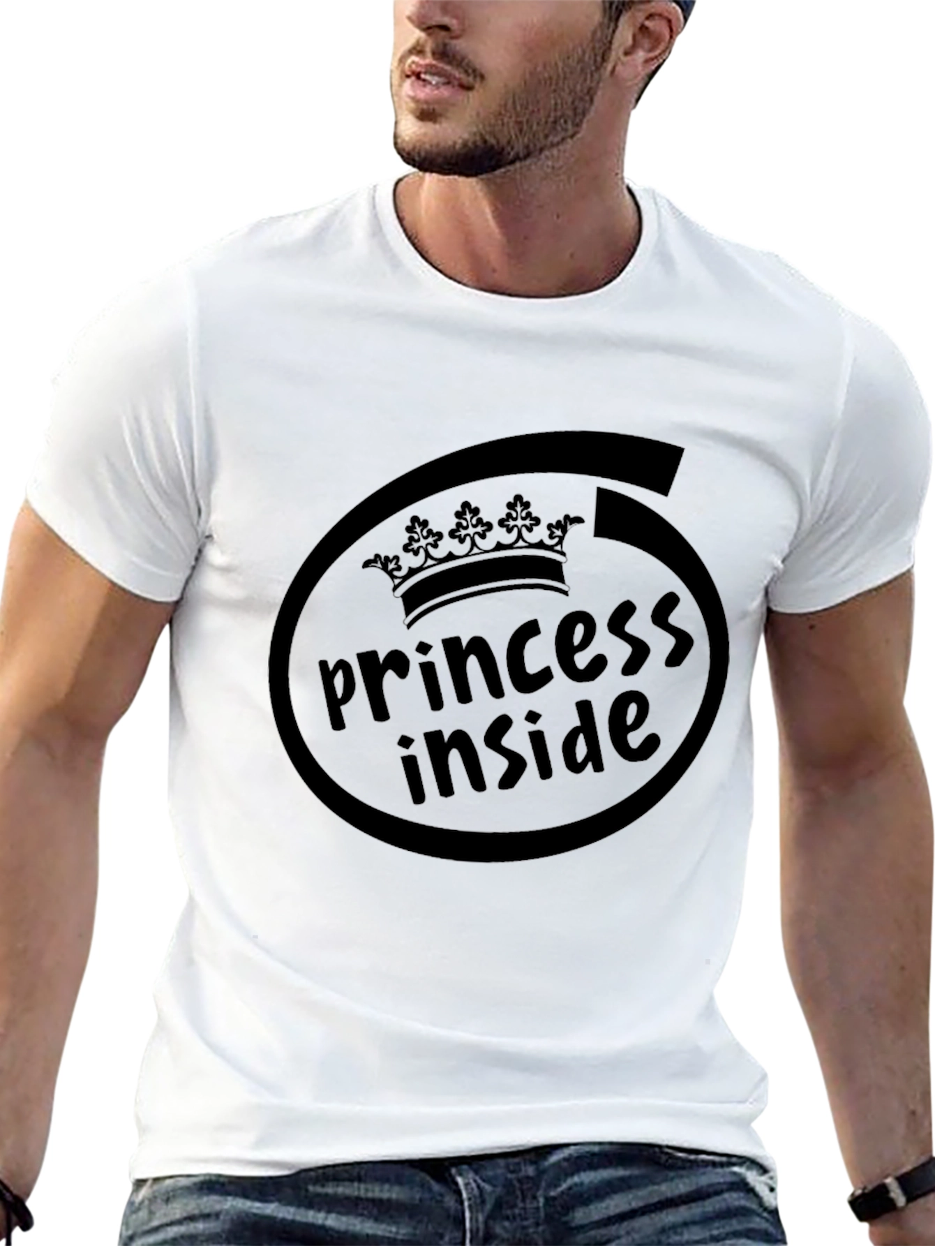 Princess Inside Black Graphic T-Shirt