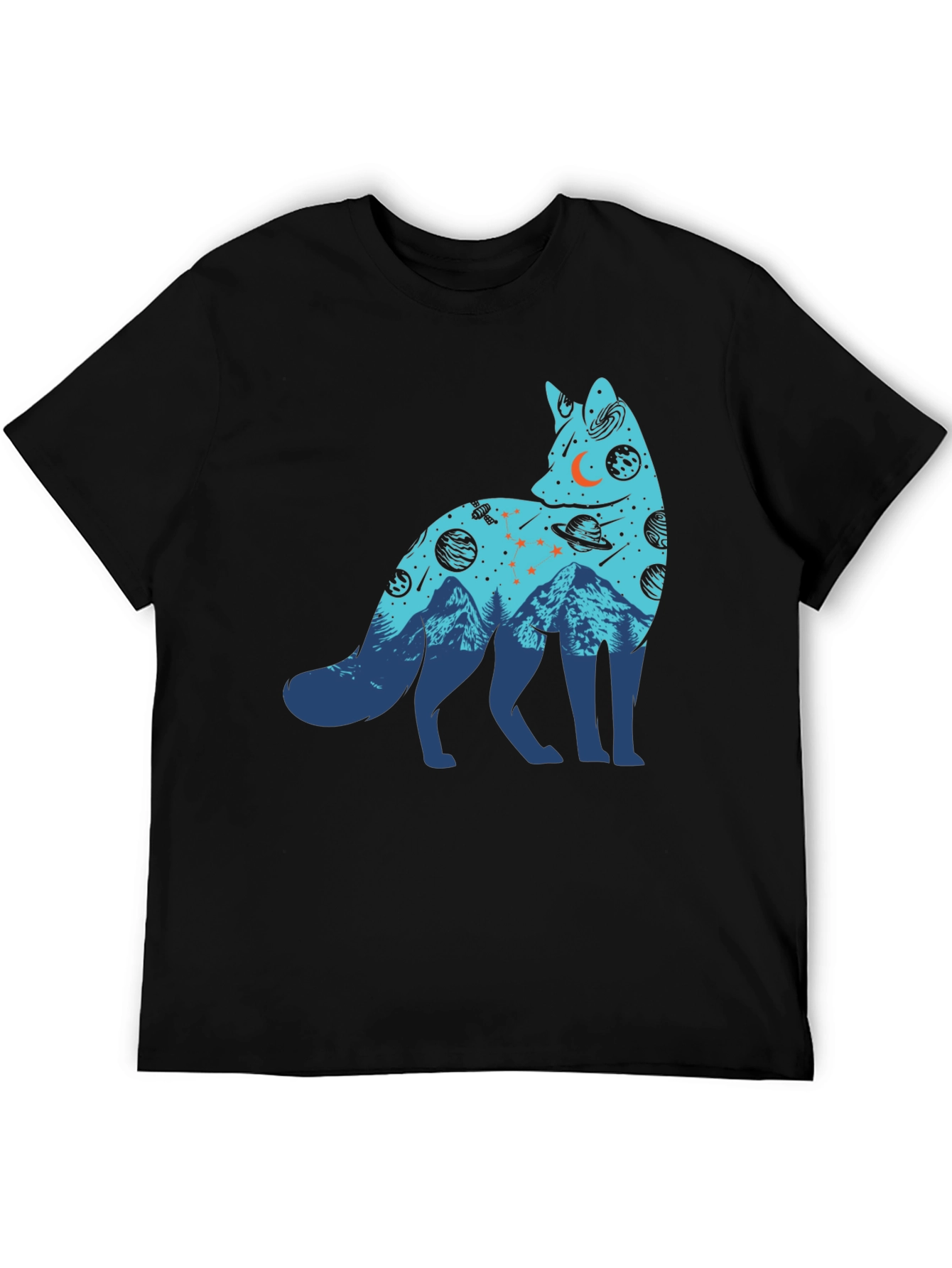 Cosmic Fox Graphic Tee - Black