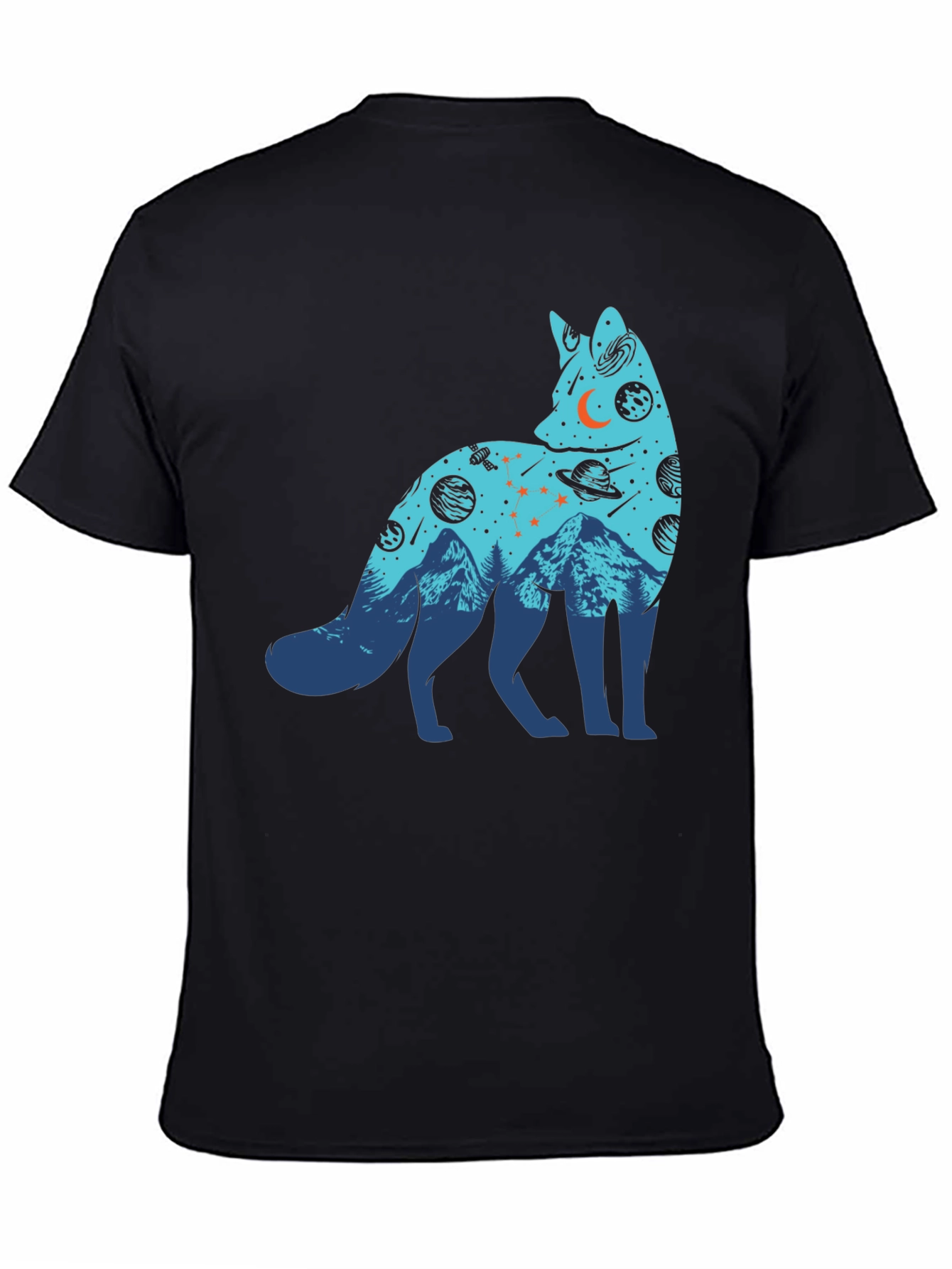 Cosmic Fox Graphic Tee - Black