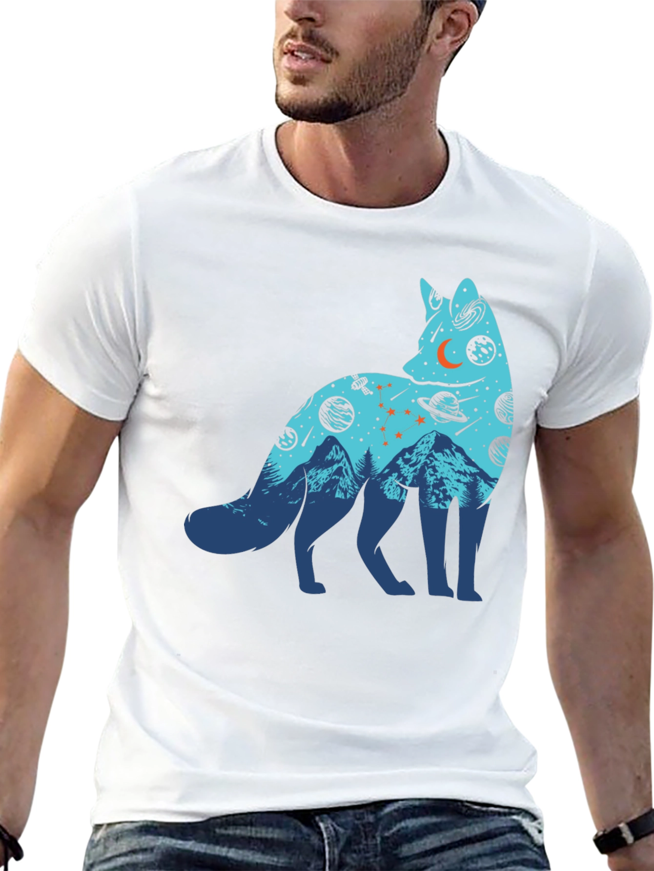 Cosmic Fox Graphic Tee - Black