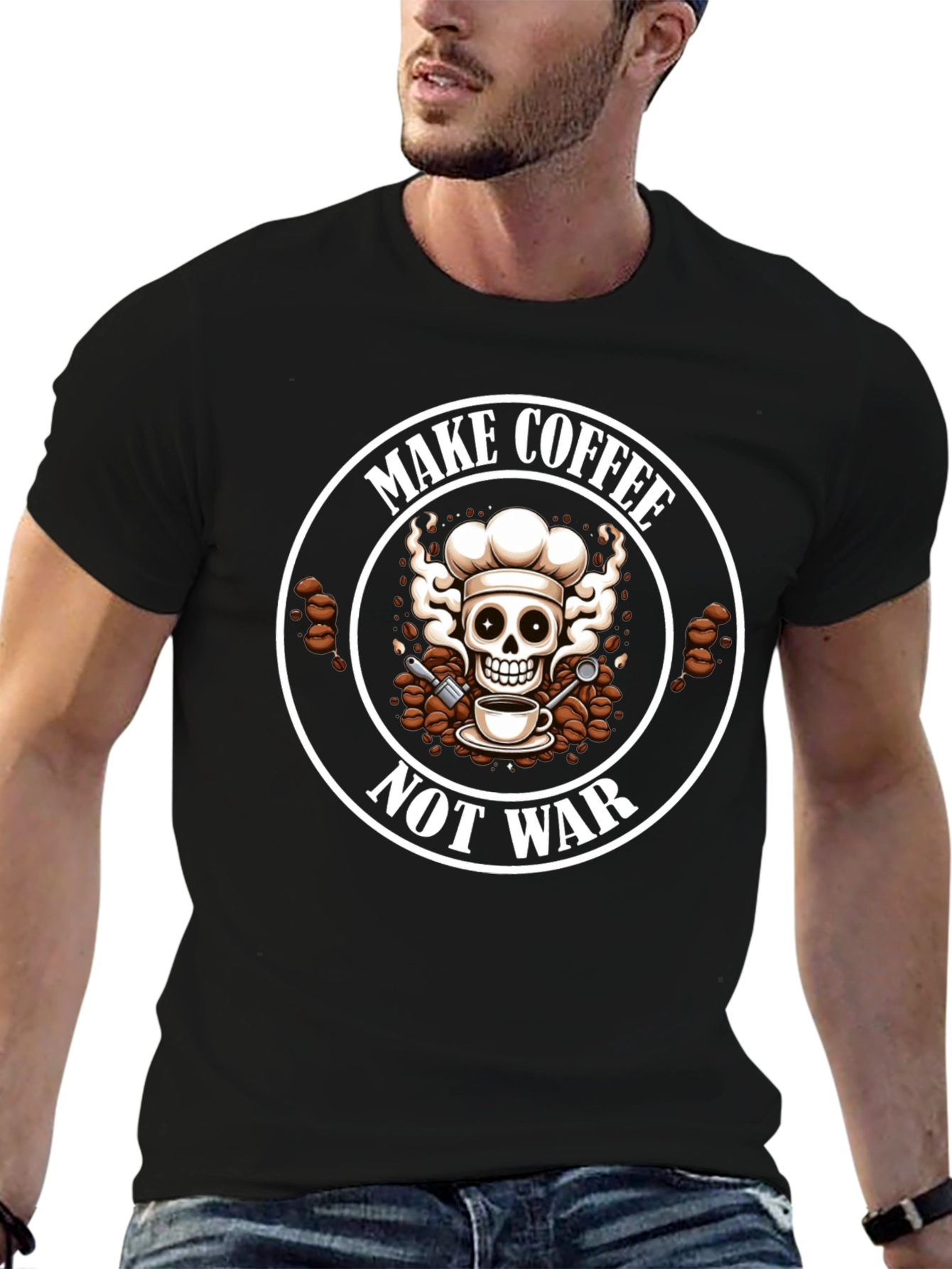 Make Coffee Not War Graphic T-Shirt
