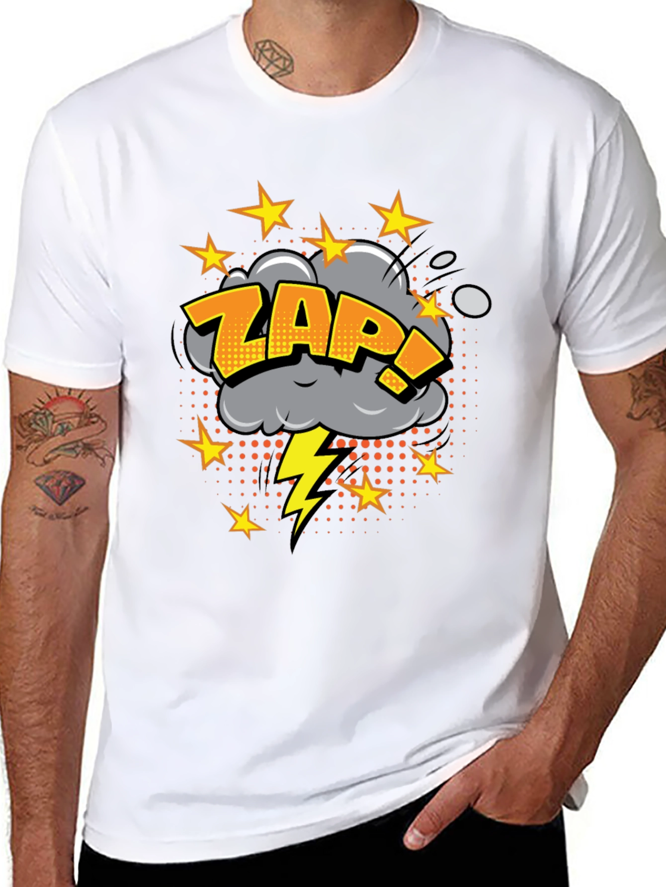 Zap! Graphic Print Black T-Shirt