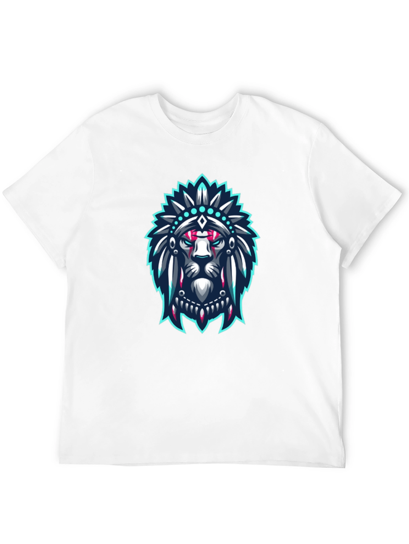 Lion Headdress Graphic Black T-Shirt