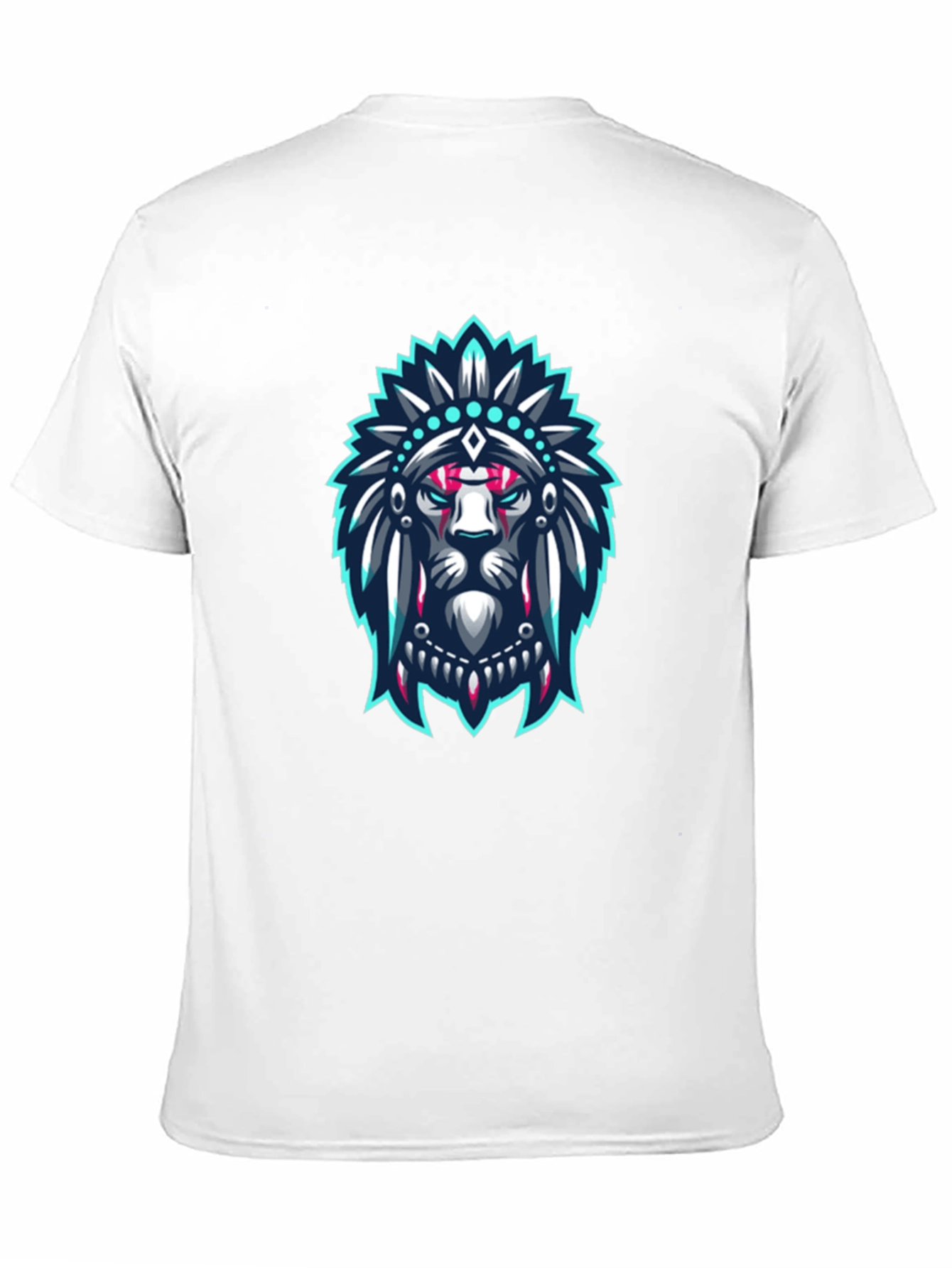Lion Headdress Graphic Black T-Shirt