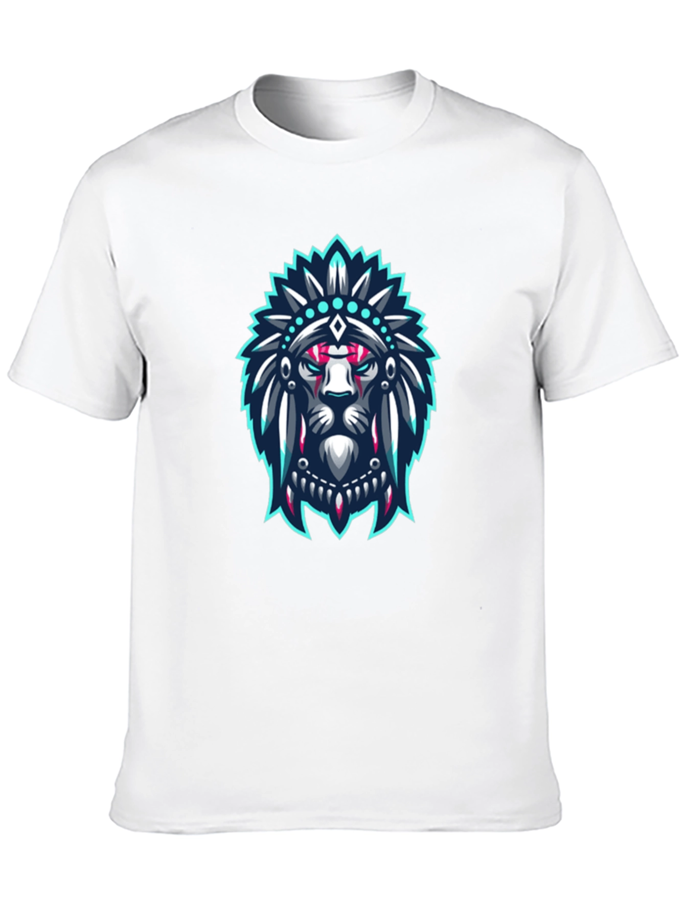 Lion Headdress Graphic Black T-Shirt
