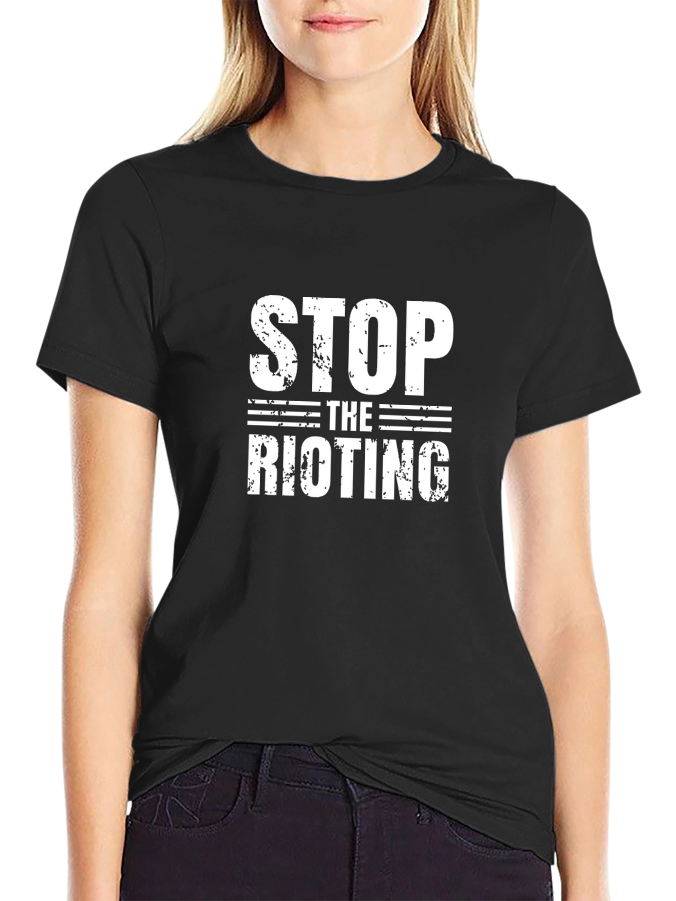 Stop the Rioting Graphic T-Shirt - Protest Tee