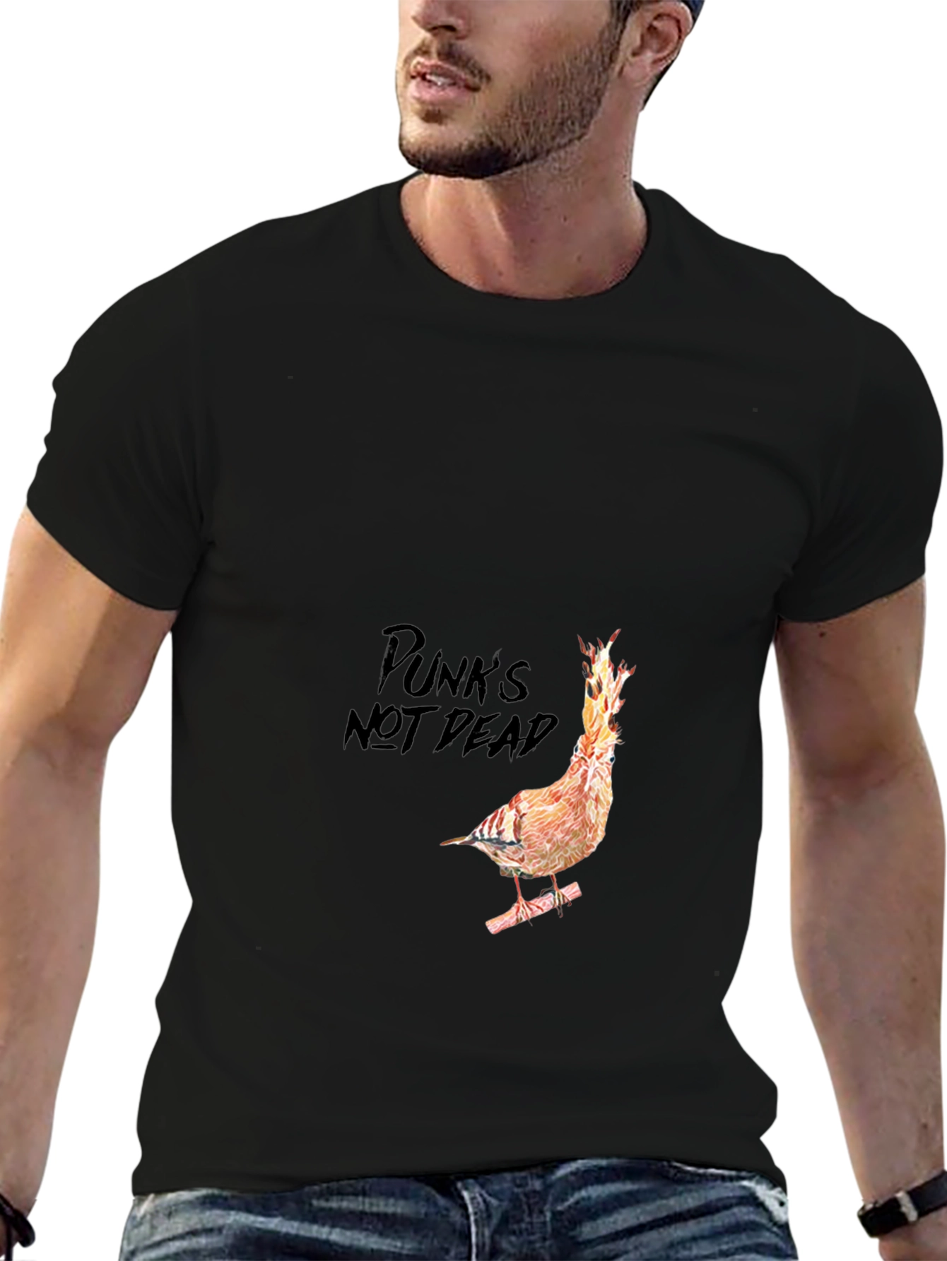 Punks Not Dead Bird T-Shirt - Black