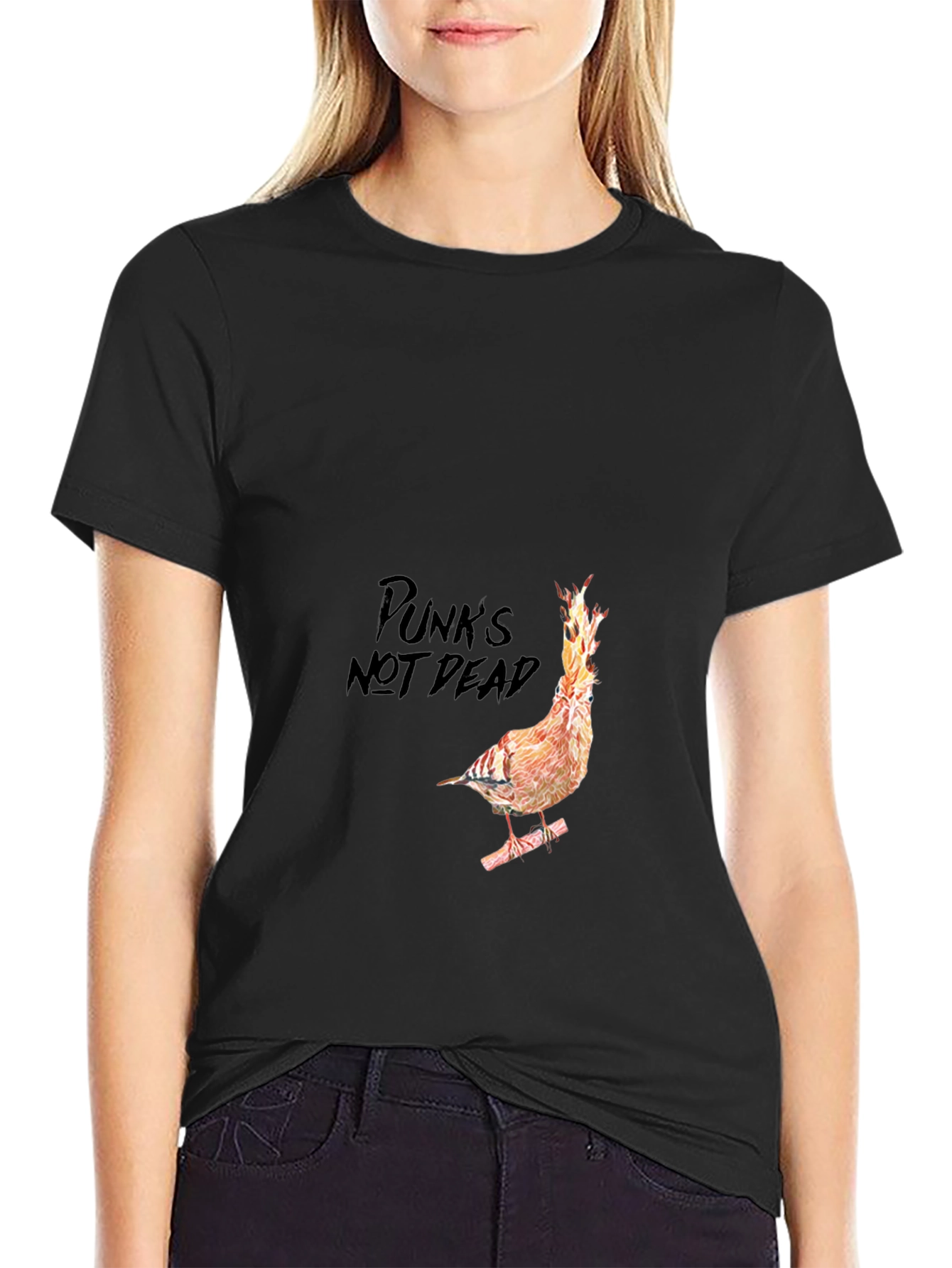 Punks Not Dead Bird T-Shirt - Black