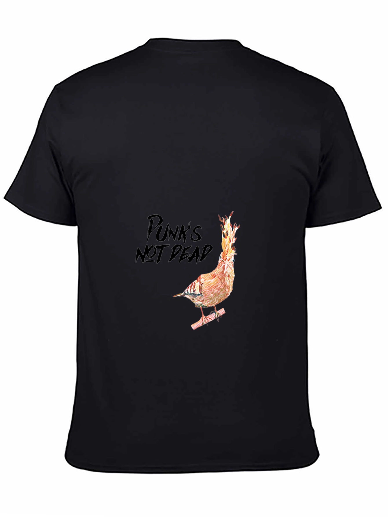 Punks Not Dead Bird T-Shirt - Black