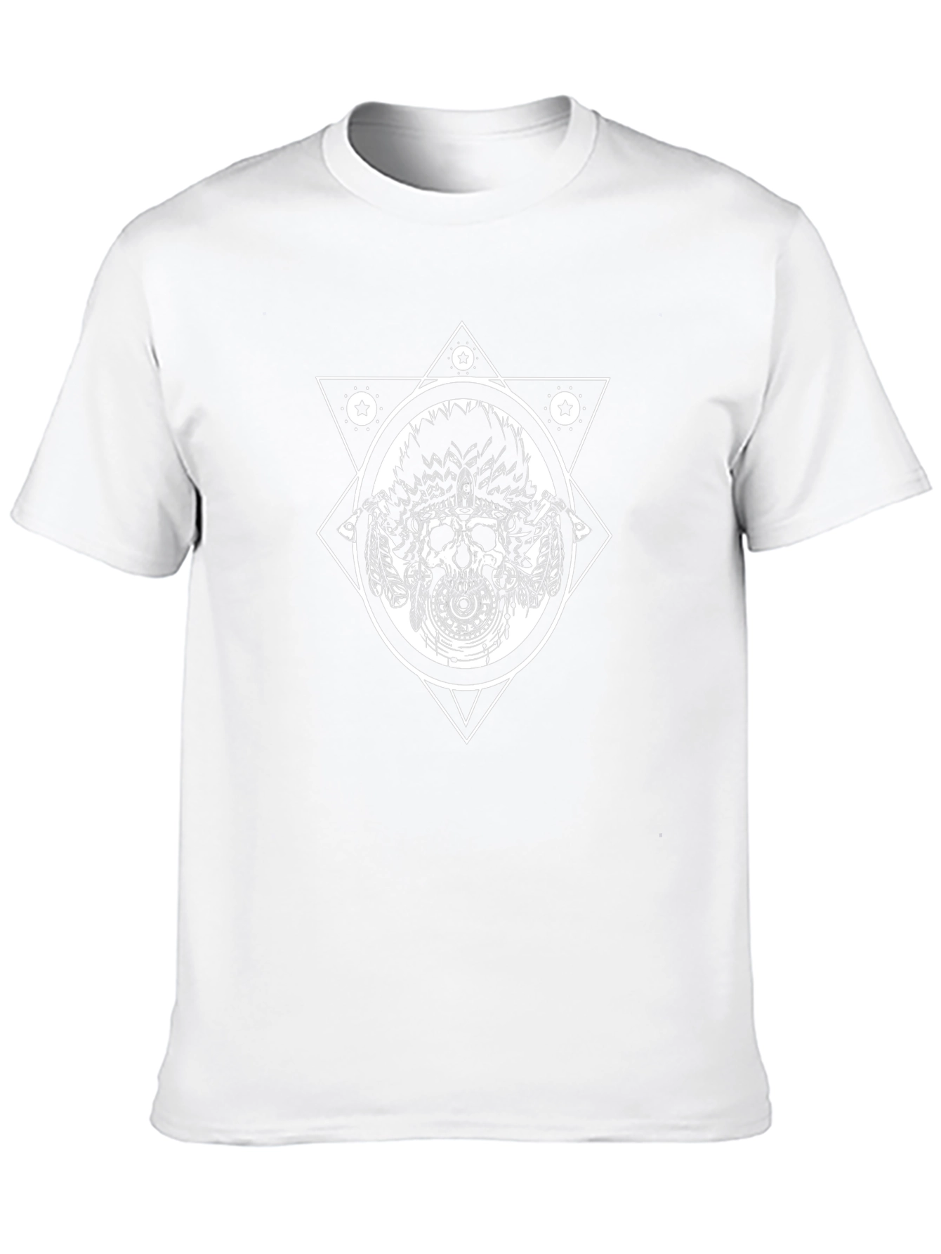 Skull Headdress Graphic Tee - Black Cotton T-Shirt