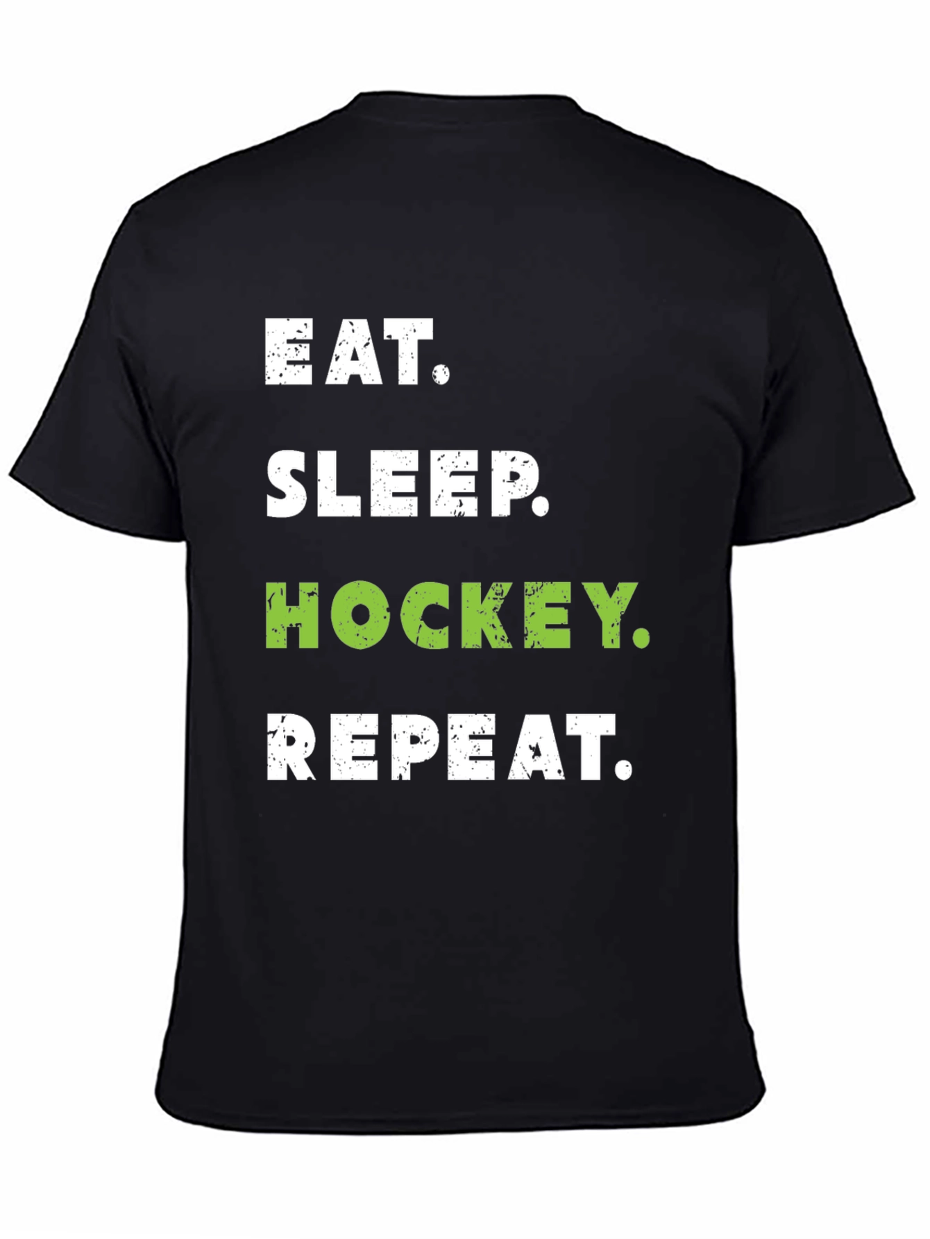 Eat Sleep Hockey Repeat Black T-Shirt