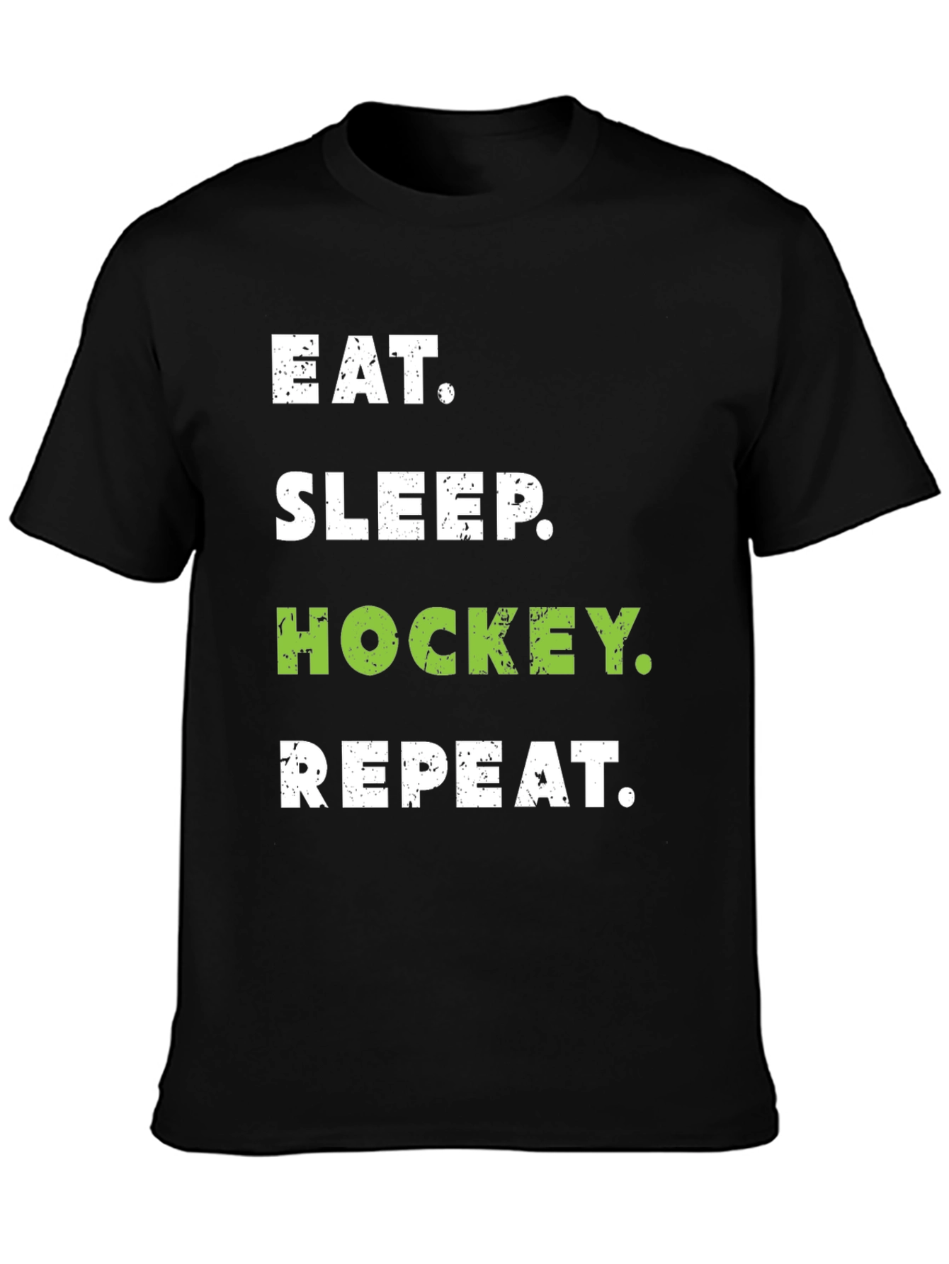 Eat Sleep Hockey Repeat Black T-Shirt