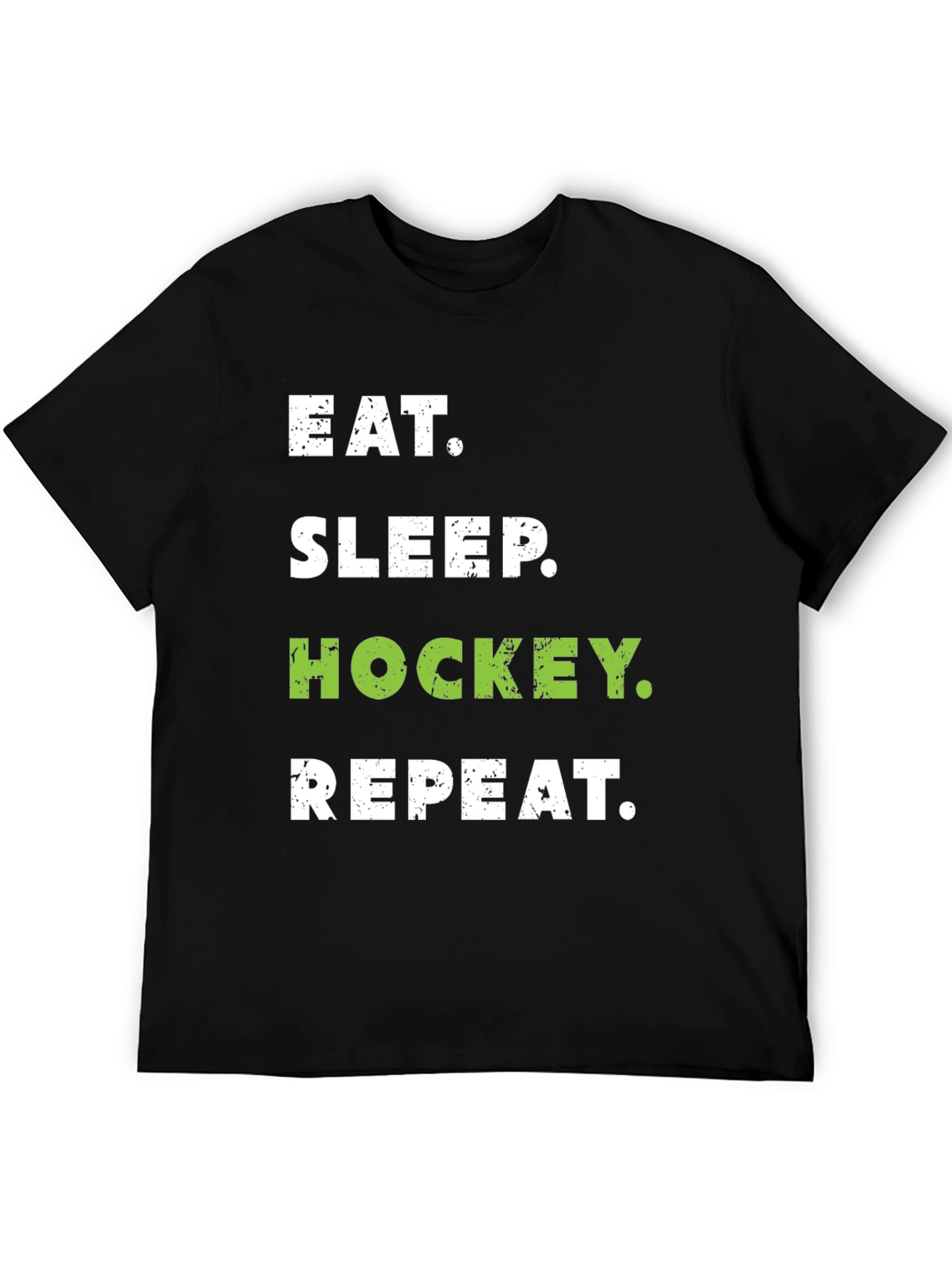 Eat Sleep Hockey Repeat Black T-Shirt