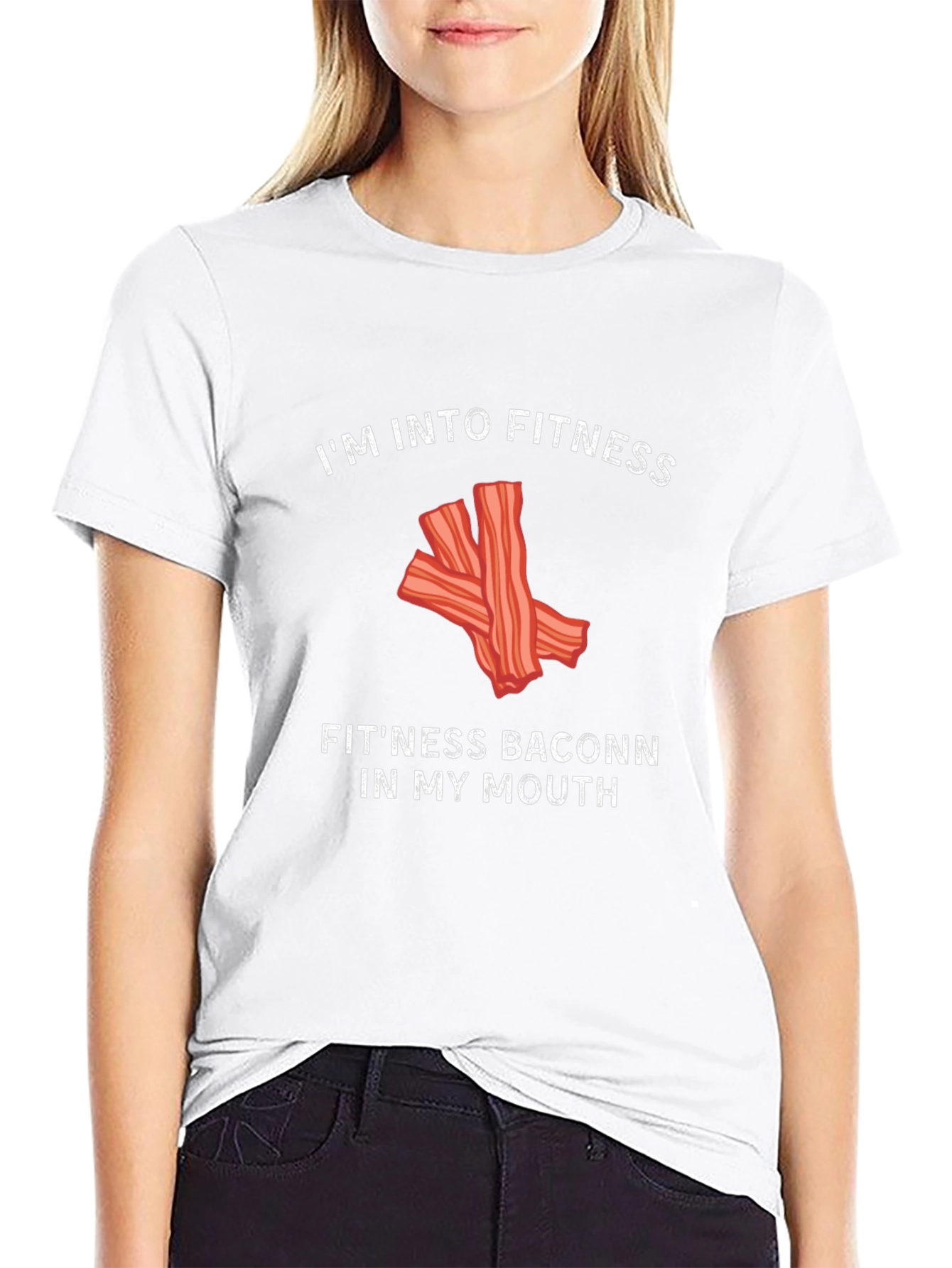 Funny Fitness Bacon Graphic T-Shirt